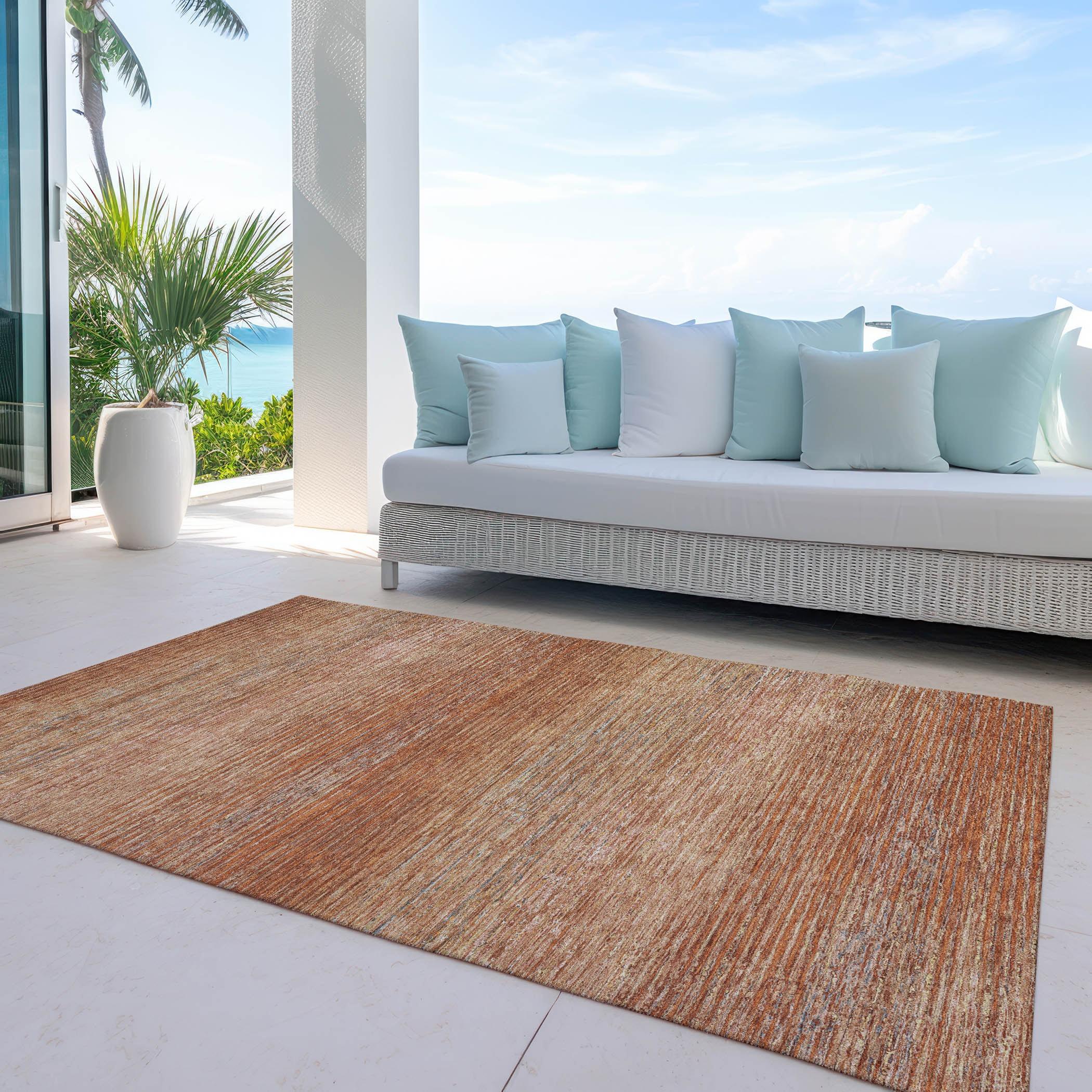 Machine Washable Indoor/Outdoor Christain ACN1266 Copper Rug