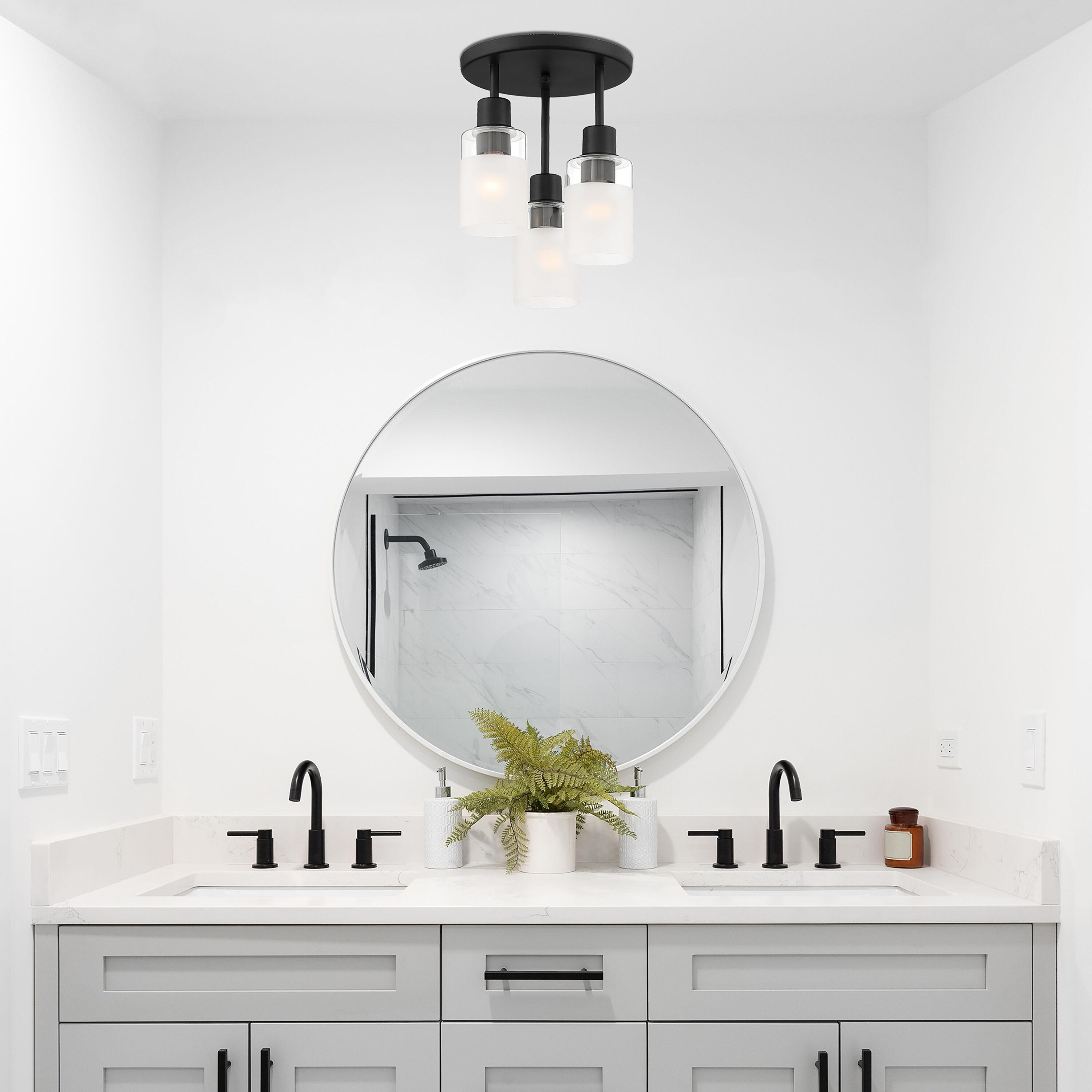 Designers Fountain Cedar Lane 3 Light Matte Black Semi-Flush Mount Ceiling Light, D236M-SF-MB