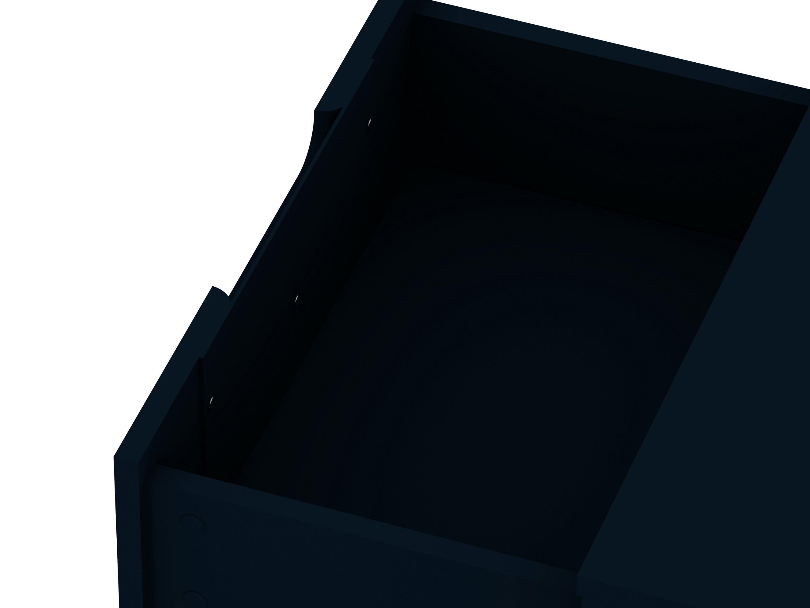 Set of 2 Rockefeller 2 Drawer Nightstands Tatiana Midnight Blue - Manhattan Comfort: Modern Splayed Metal Legs, MDF