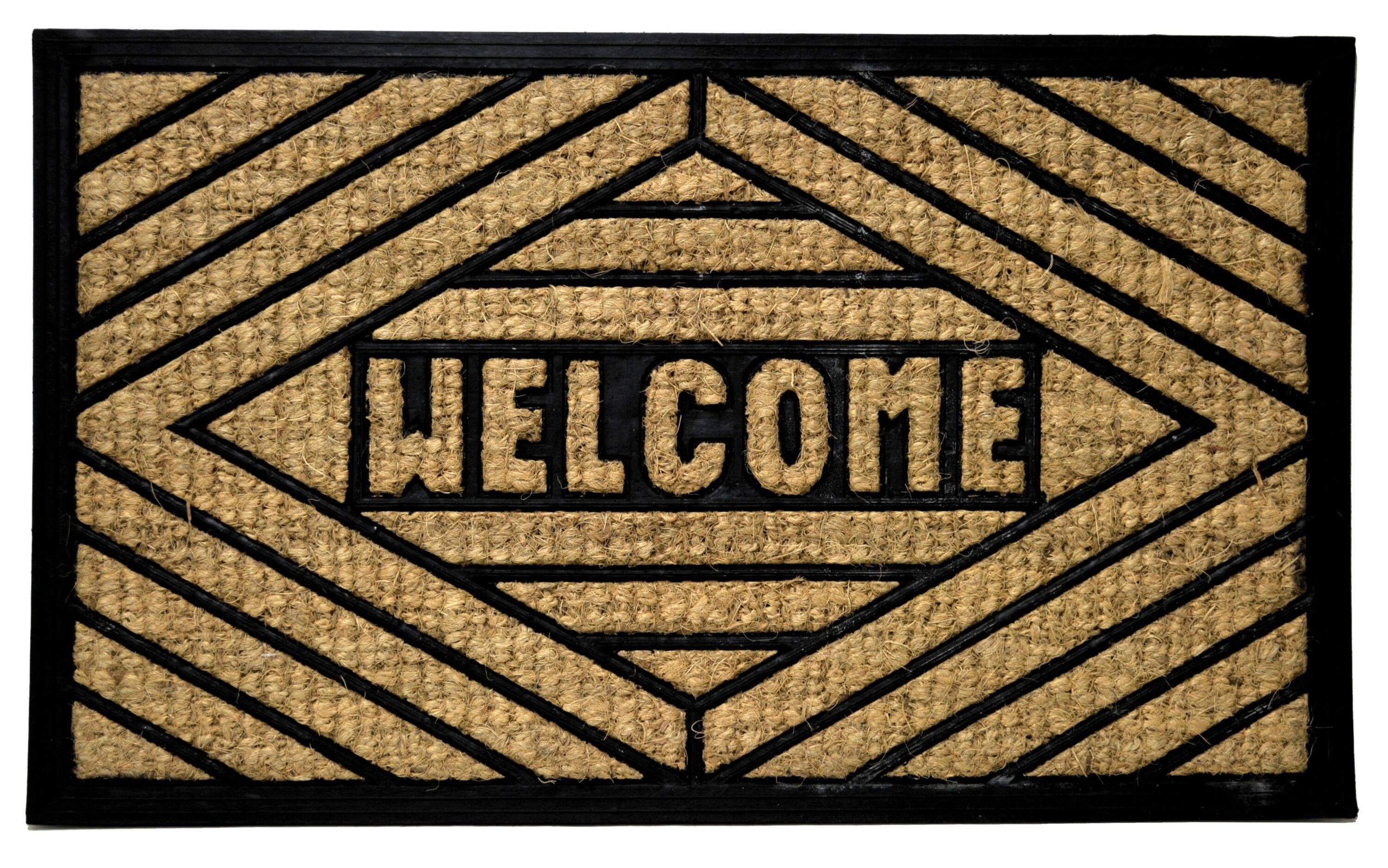 Eco-Friendly Coir and Recycled Rubber Outdoor Welcome Mat