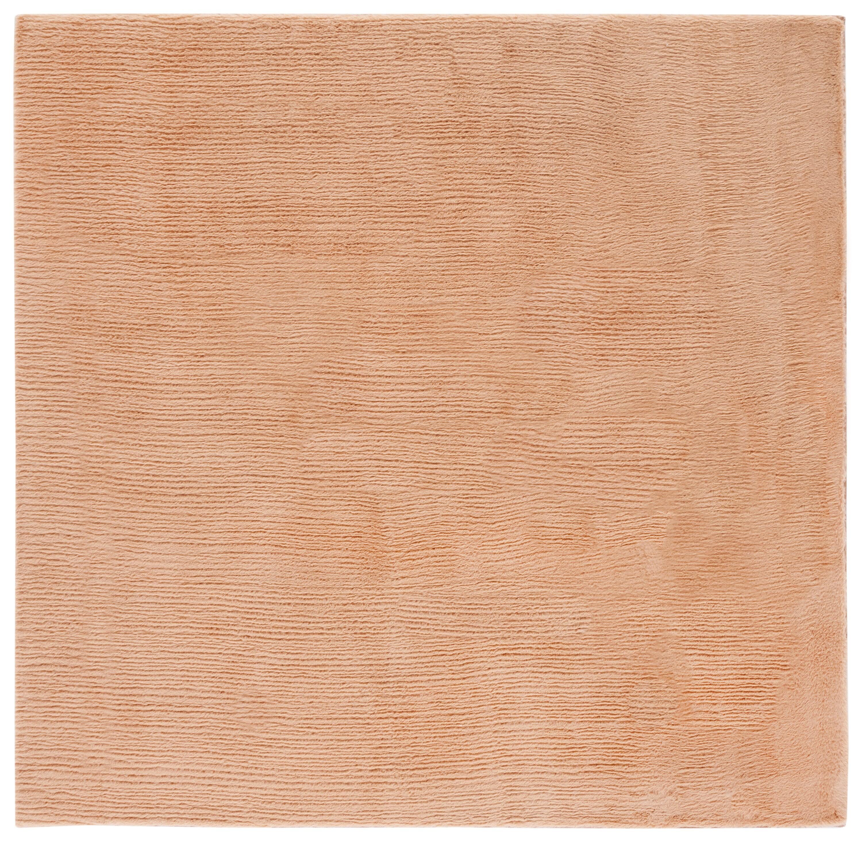 Faux Rabbit Fur FRF500 Power Loomed Machine Washable Indoor Area Rug - Beige - 6'x6' - Safavieh