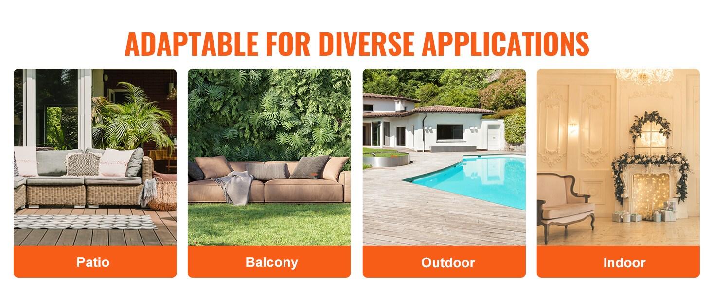 VEVOR Tempered Glass Fire Pit Accessory (Set of 4)