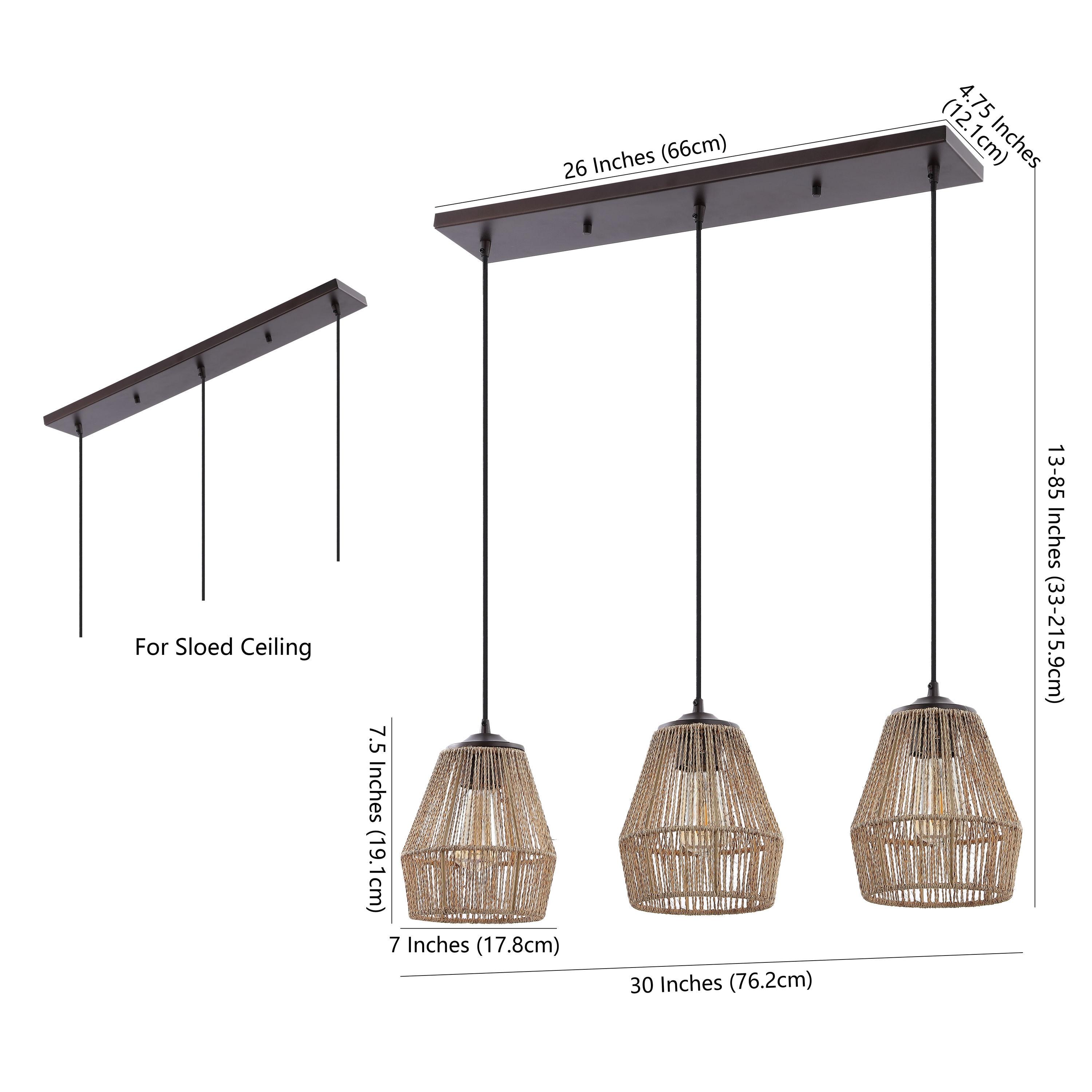 Jonathan Y Ibiza Island Seagrassmetal Bohemian Coastal Led Pendant