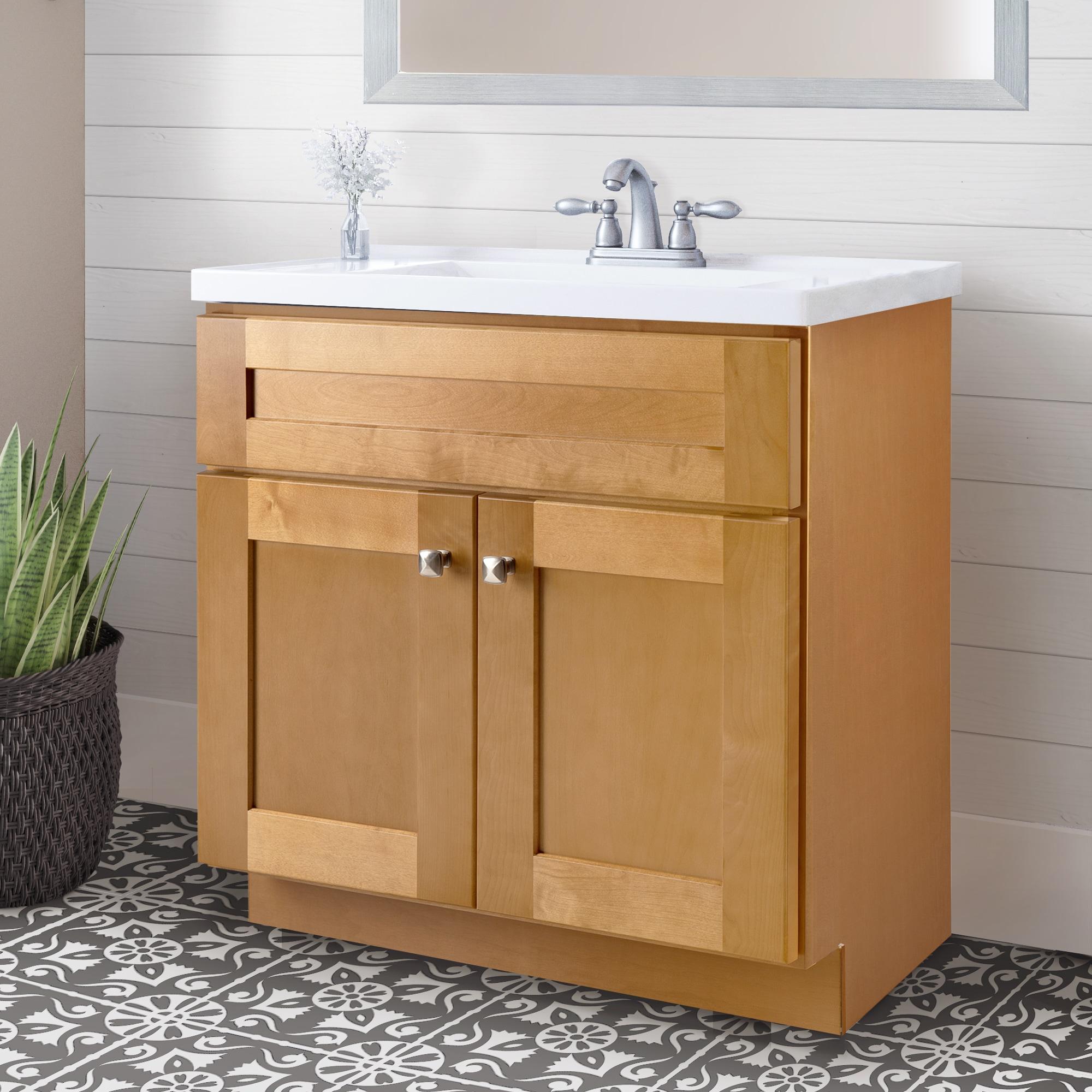 Brookings 30 Inch Bathroom Vanity, Ready to Assemble, Solid Wood, Sherwin Williams – Design House, 587089