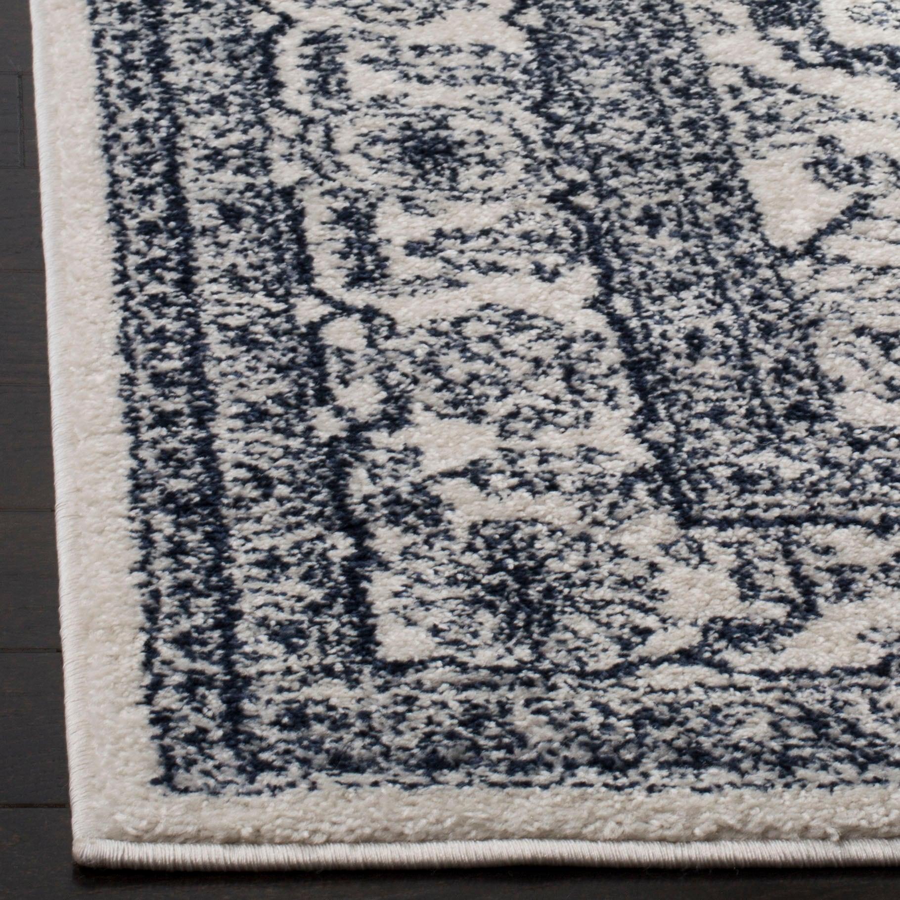 Adirondack ADR108 Power Loomed Runner Rug - Ivory/Navy - 2'6"x12' - Safavieh.