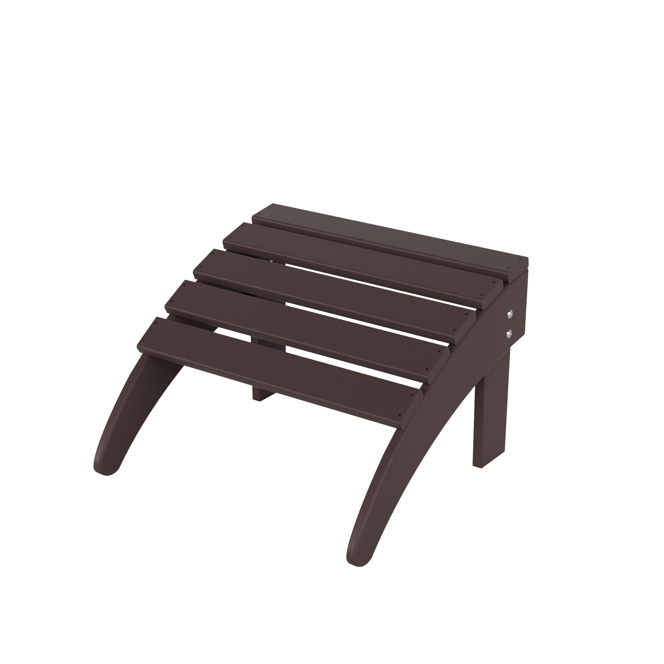 Polytrends  Laguna Hdpe All Weather Outdoor Patio Foldable Ottoman Dark Brown