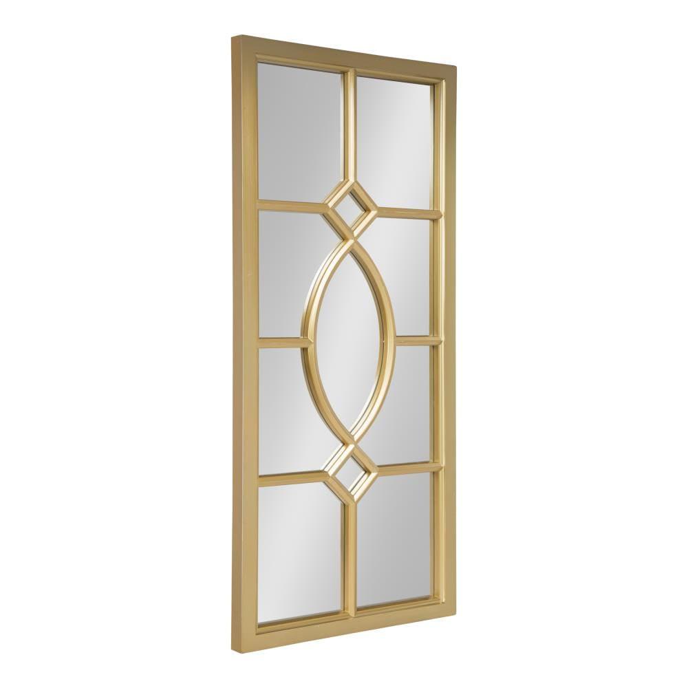 Kate and Laurel Cassat Classic Glam Window Wall Accent Mirror, Gold