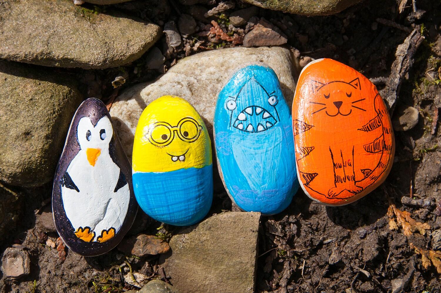 Hide & Seek Rock Painting Kit - Creativity for Kids: Paints, Stickers, Rocks, Brush, Craft Activity for Ages 6+