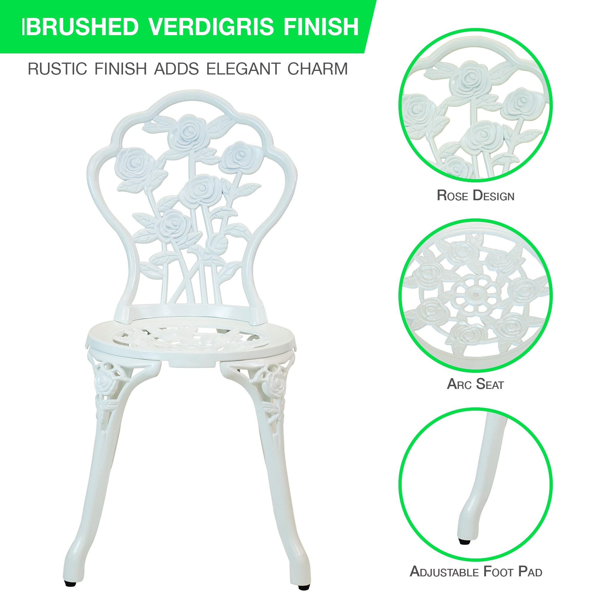 SunnyDaze Decor 2 - Person Metal Patio Dining Set with Round Table