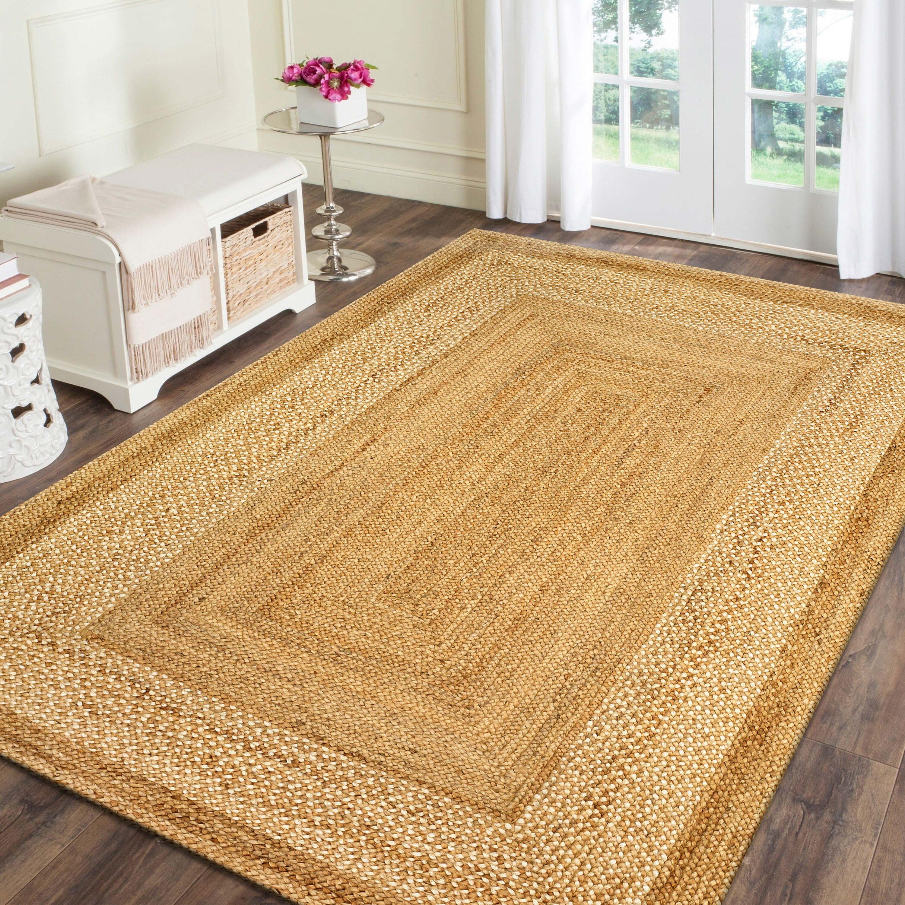 Natural Jute Handmade Non-slip Rectangular 5' x 7' Rug