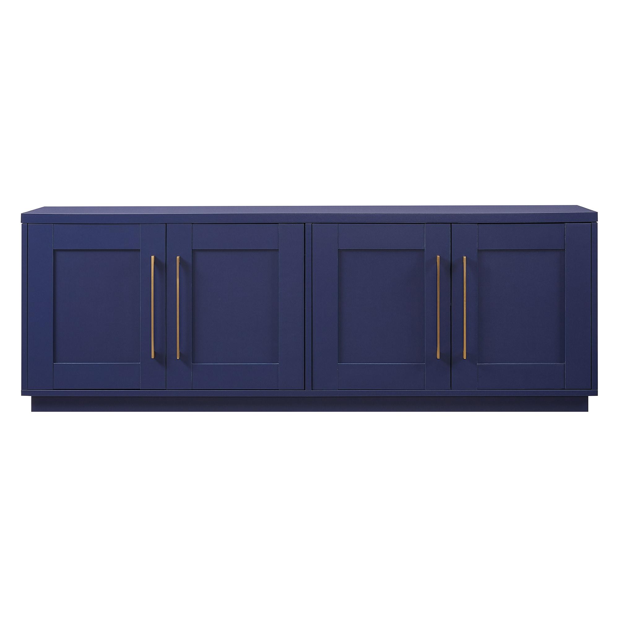Evelyn&Zoe Tillman Rectangular TV Stand for TV's up to 75", Dark Blue