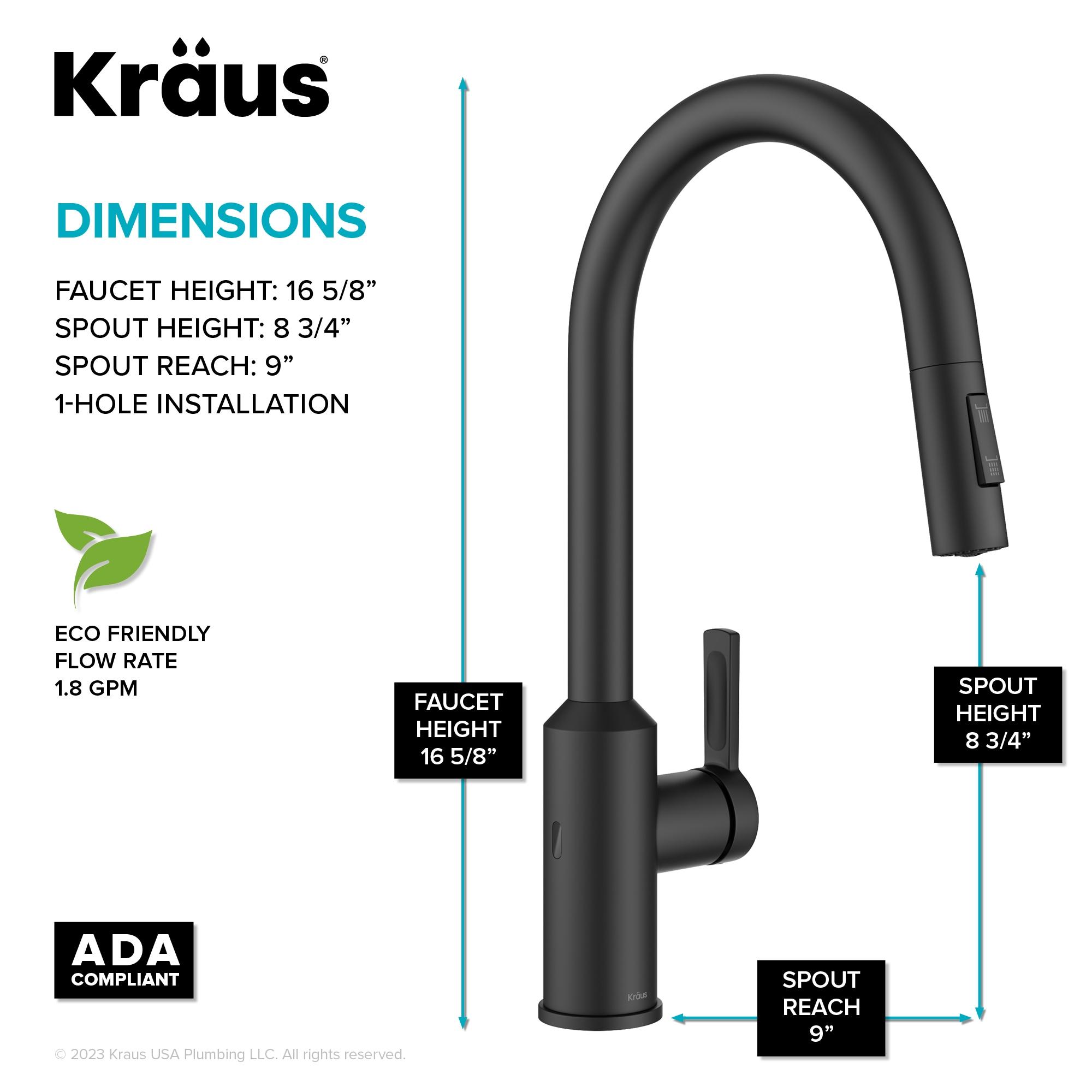 KRAUS Oletto Touchless Sensor Pull-Down Single Handle Kitchen Faucet