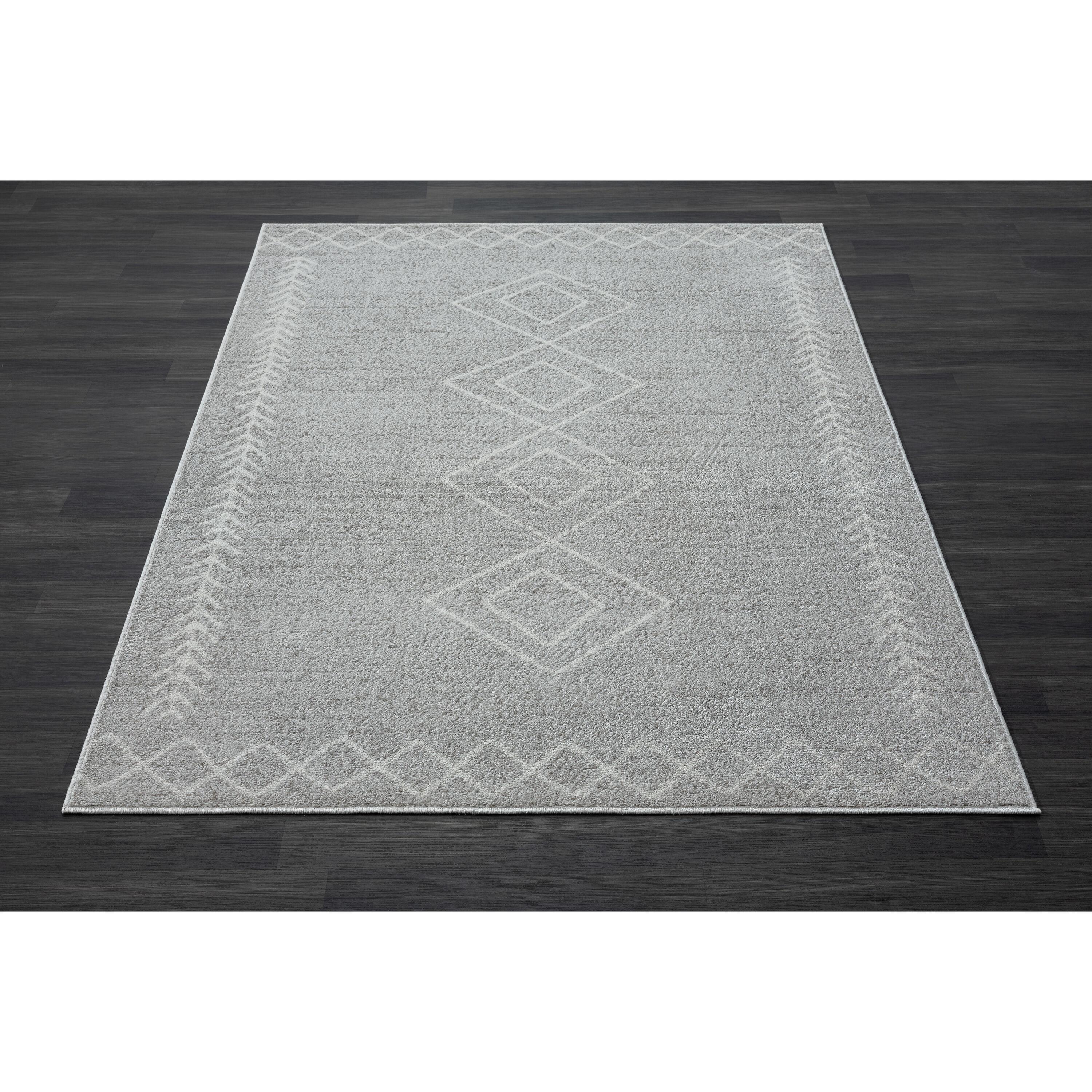 Geometric Performance Gray Area Rug