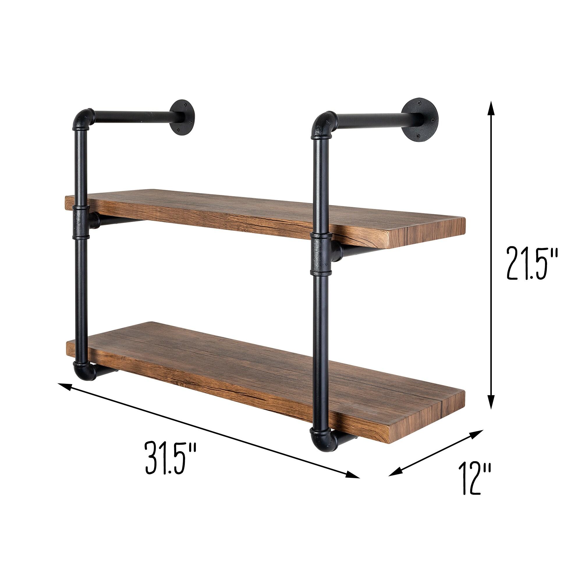 2-Tier Industrial Wall Shelf