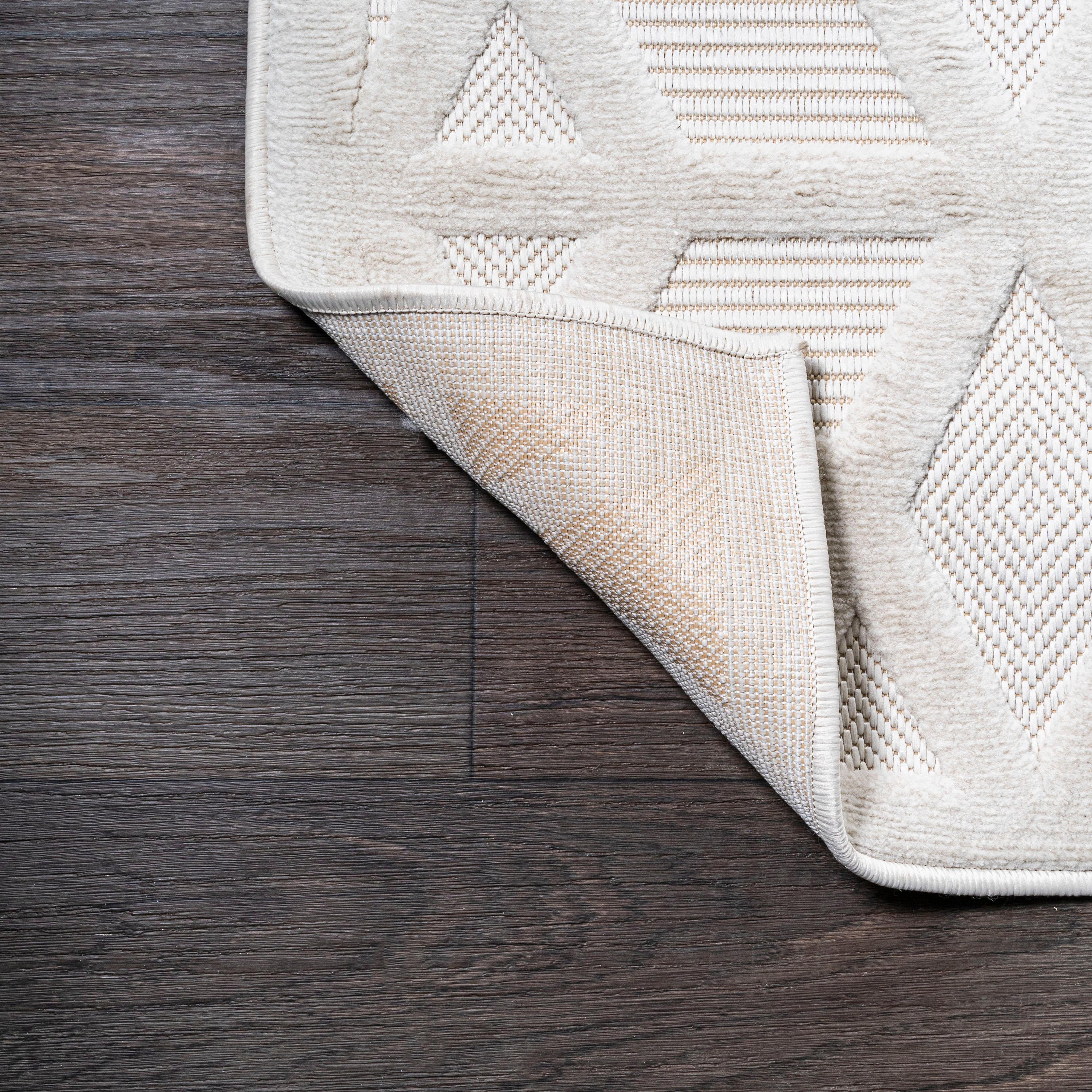 3'x5' Talaia Neutral Geometric Indoor/Outdoor Area Rug, Ivory - JONATHAN Y