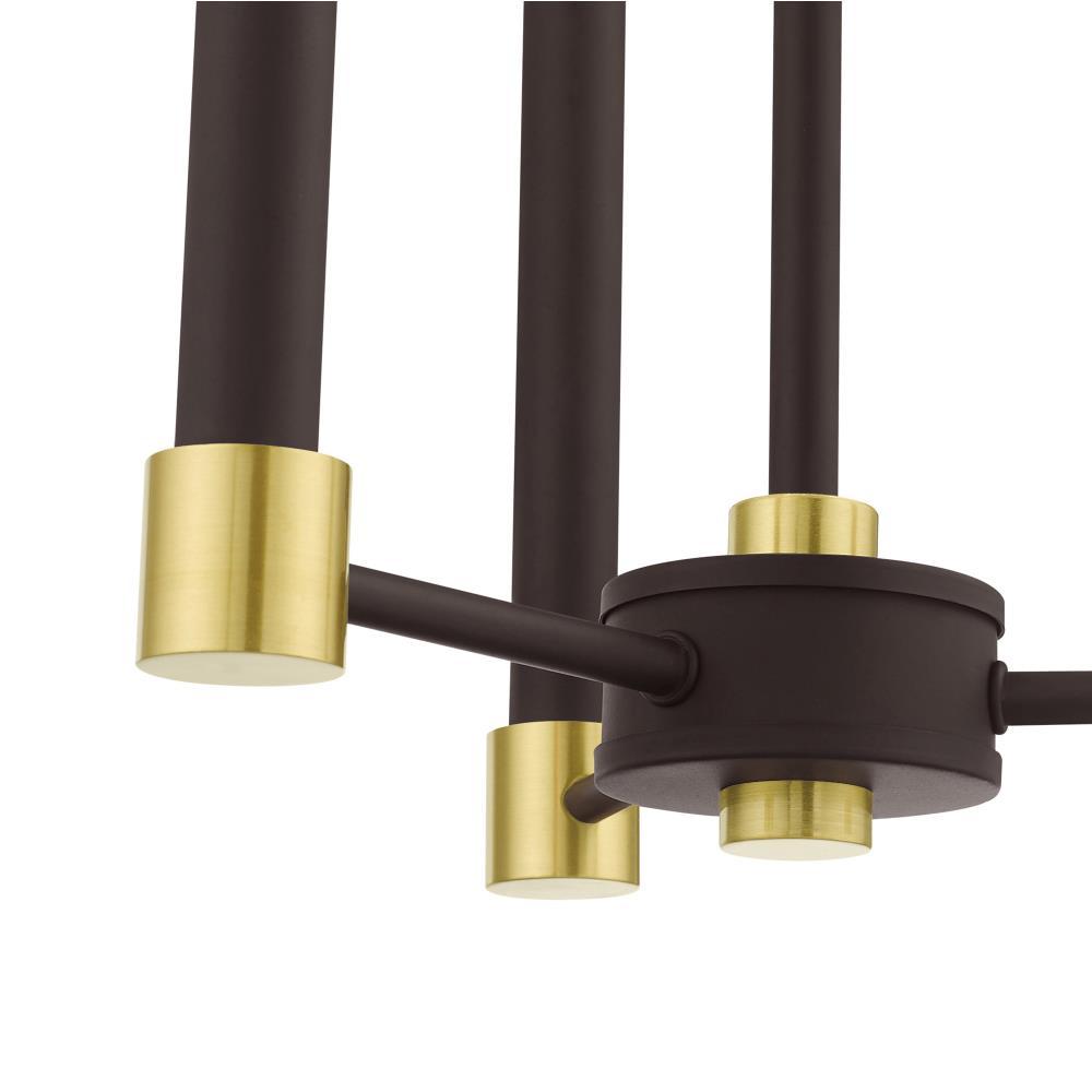Livex Lighting Karlstad 3 - Light Chandelier in Bronze/Satin Brass