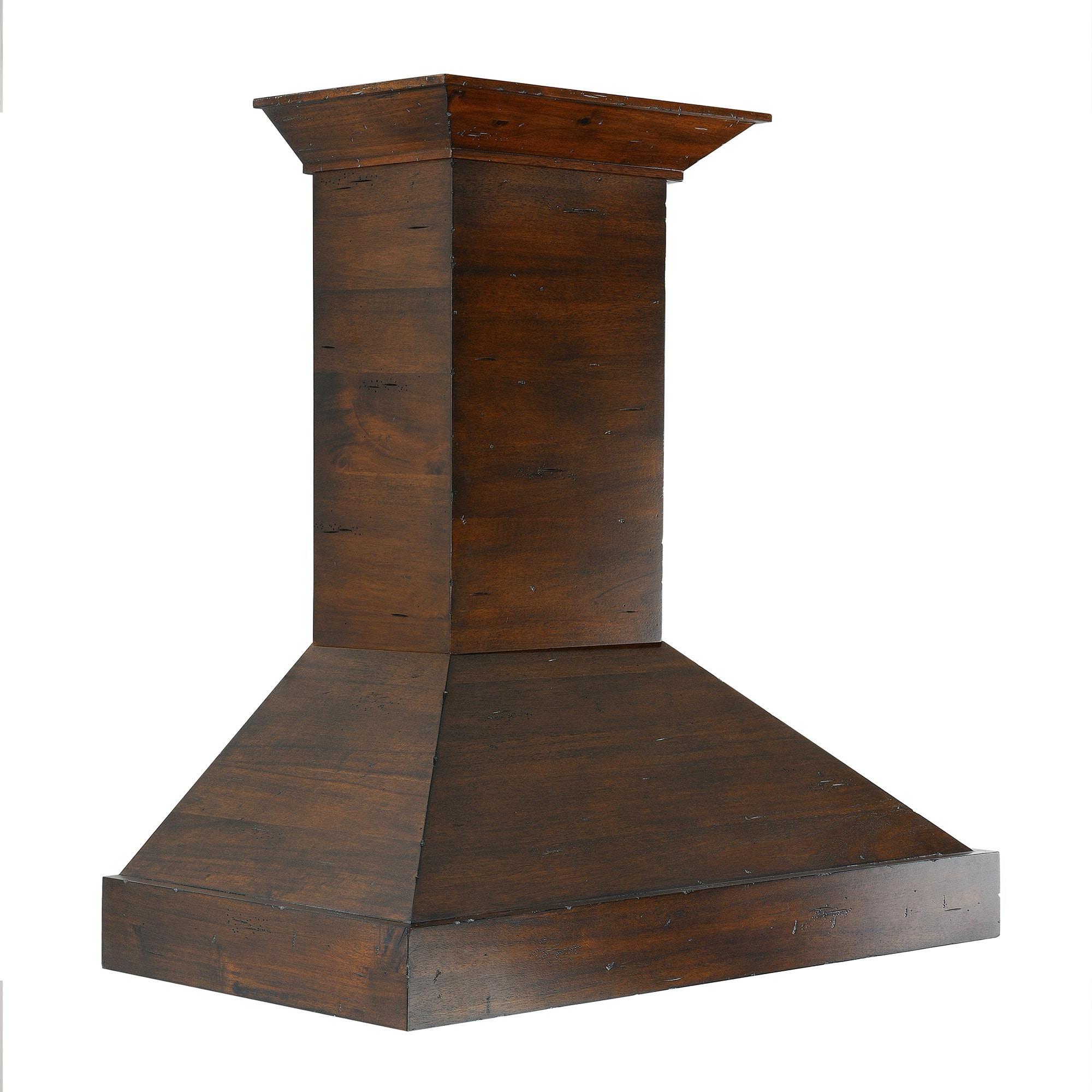 ZLINE 36" Convertible Vent Wooden Wall Mount Range Hood in Walnut