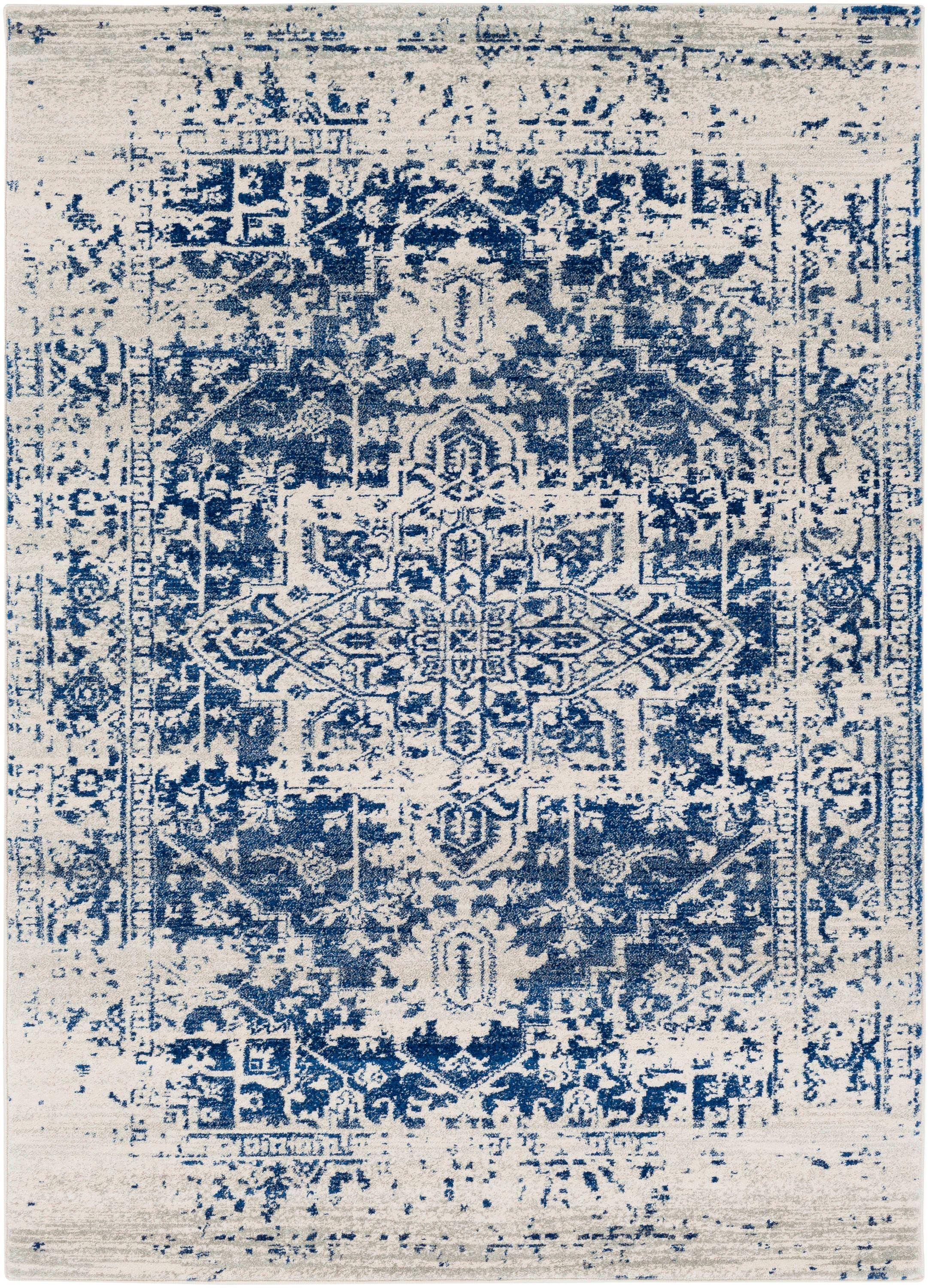 Prisha Rug - White and Blue / 5'3" x 7'3"