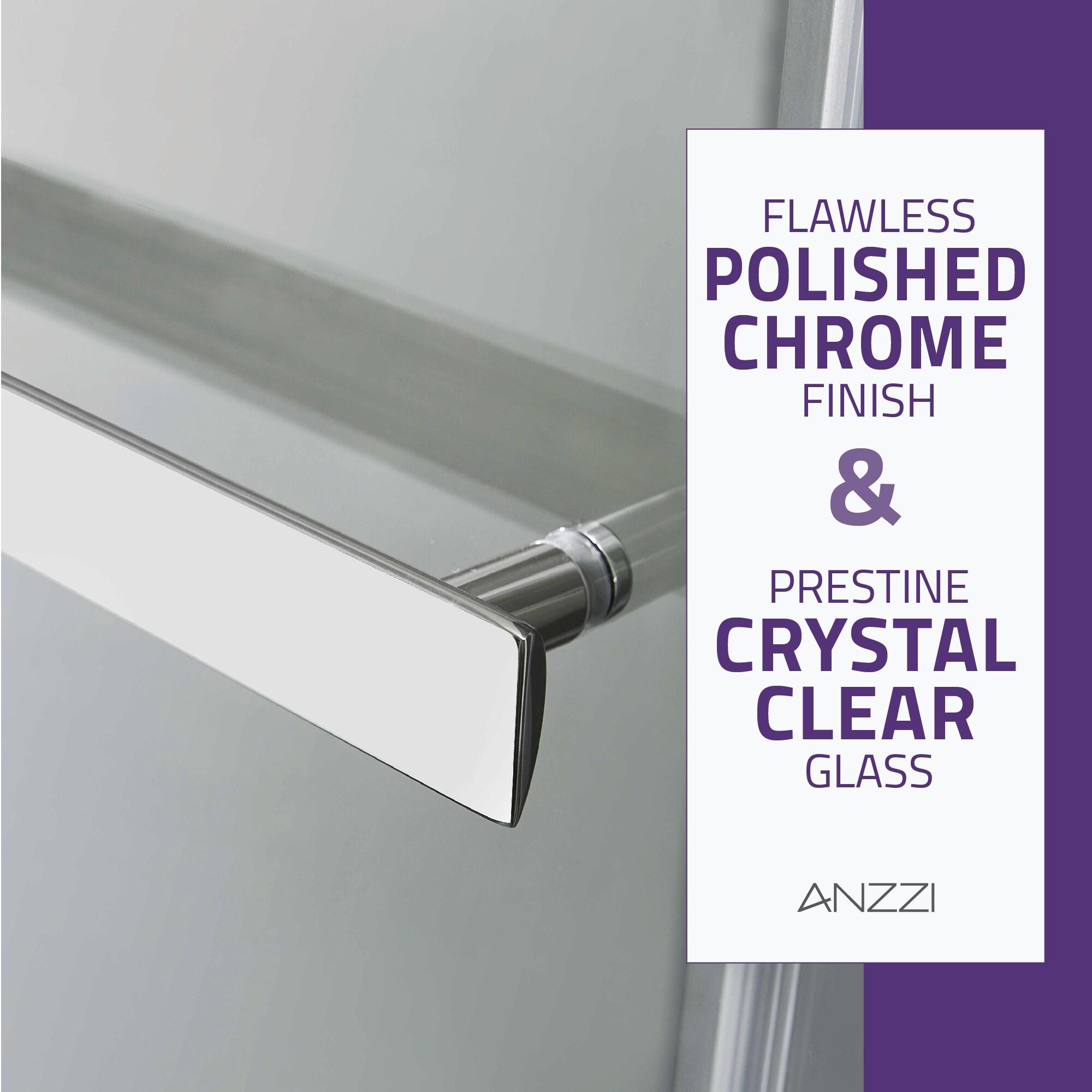 Kahn 60" W x 76" H Double Sliding Frameless Shower Door