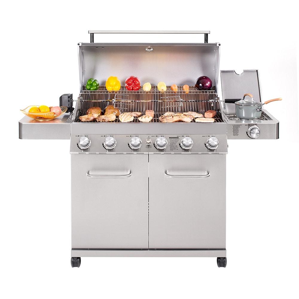 Monument Grill 77352 6-Burner Stainless Propane Gas Grillwith Rotisserie Kit