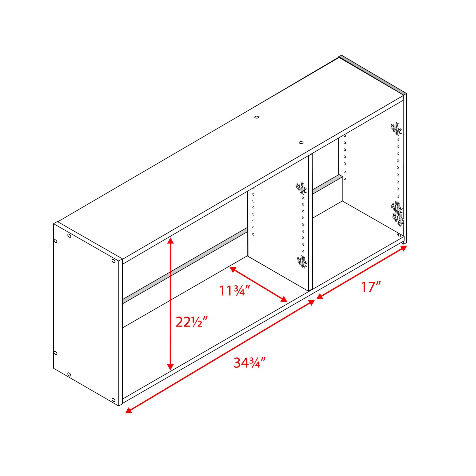 54" Elite Wall Cabinet Black - Prepac: Modern Laminated Storage, HangUps Collection, 2 Adjustable Shelves