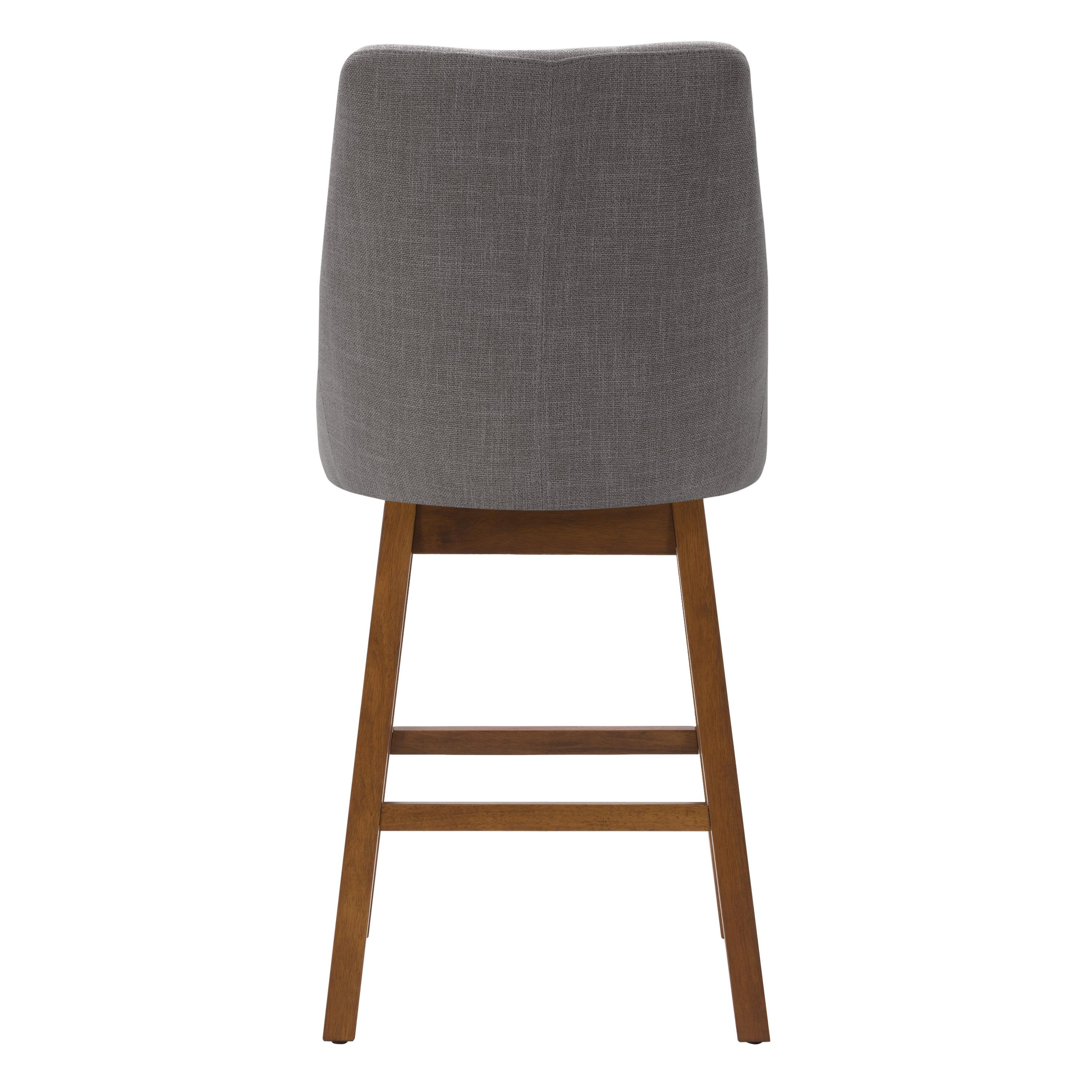 Set of 2 Boston Formed Back Fabric Barstools Light Gray - CorLiving: Upholstered, Counter Height, Rubberwood Legs