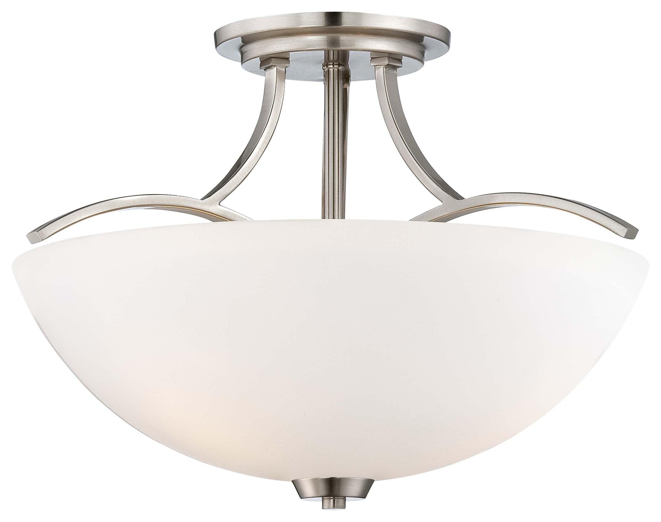 Minka Lavery - Overland Park - 3 Light Semi-Flush Mount in Transitional Style -