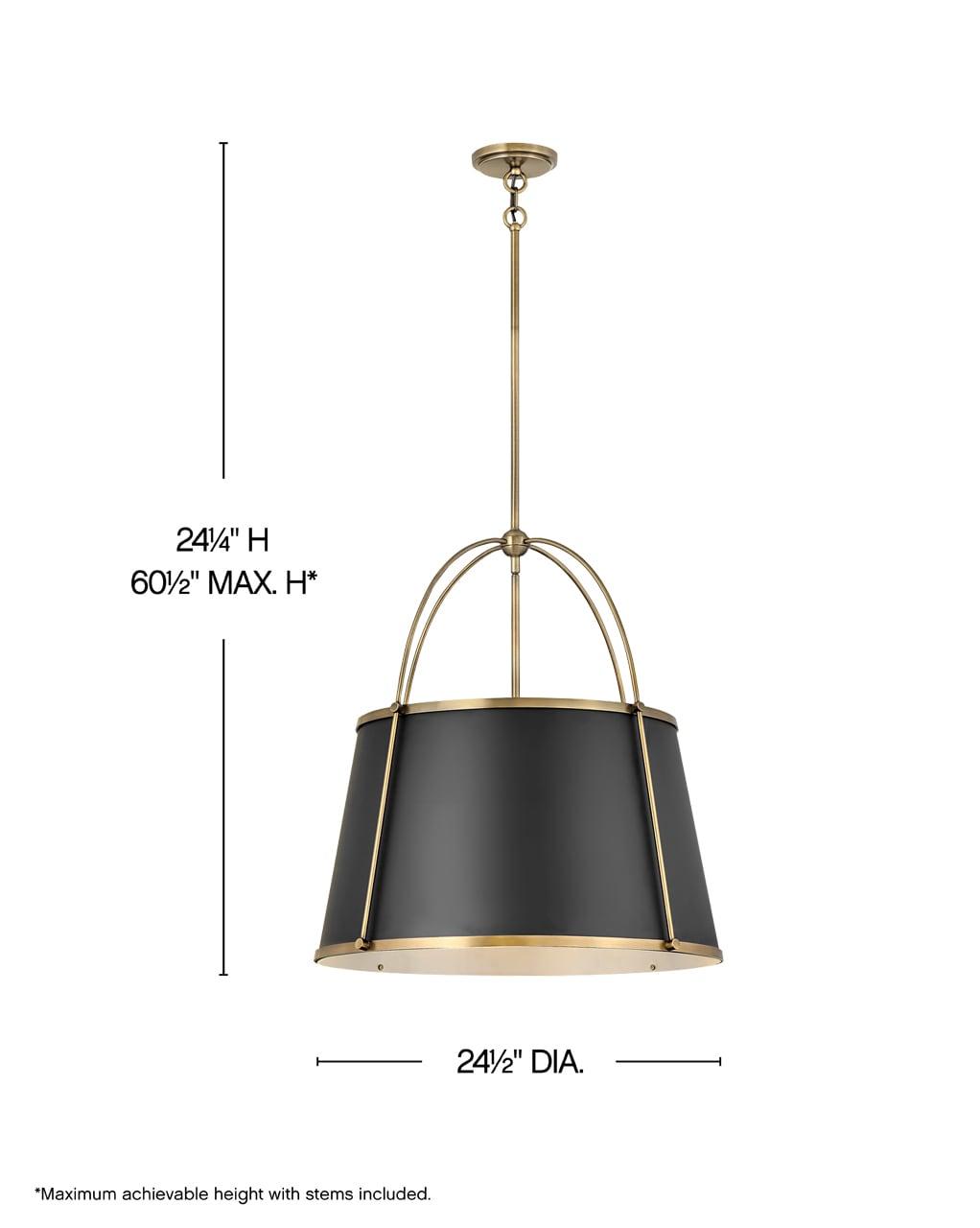 4895WS-Hinkley Lighting-Clarke - 4 Light Large Pendant in Traditional-Transitional Style - 24.5 Inches Wide by 25.25 Inches High-Warm Brass Finish