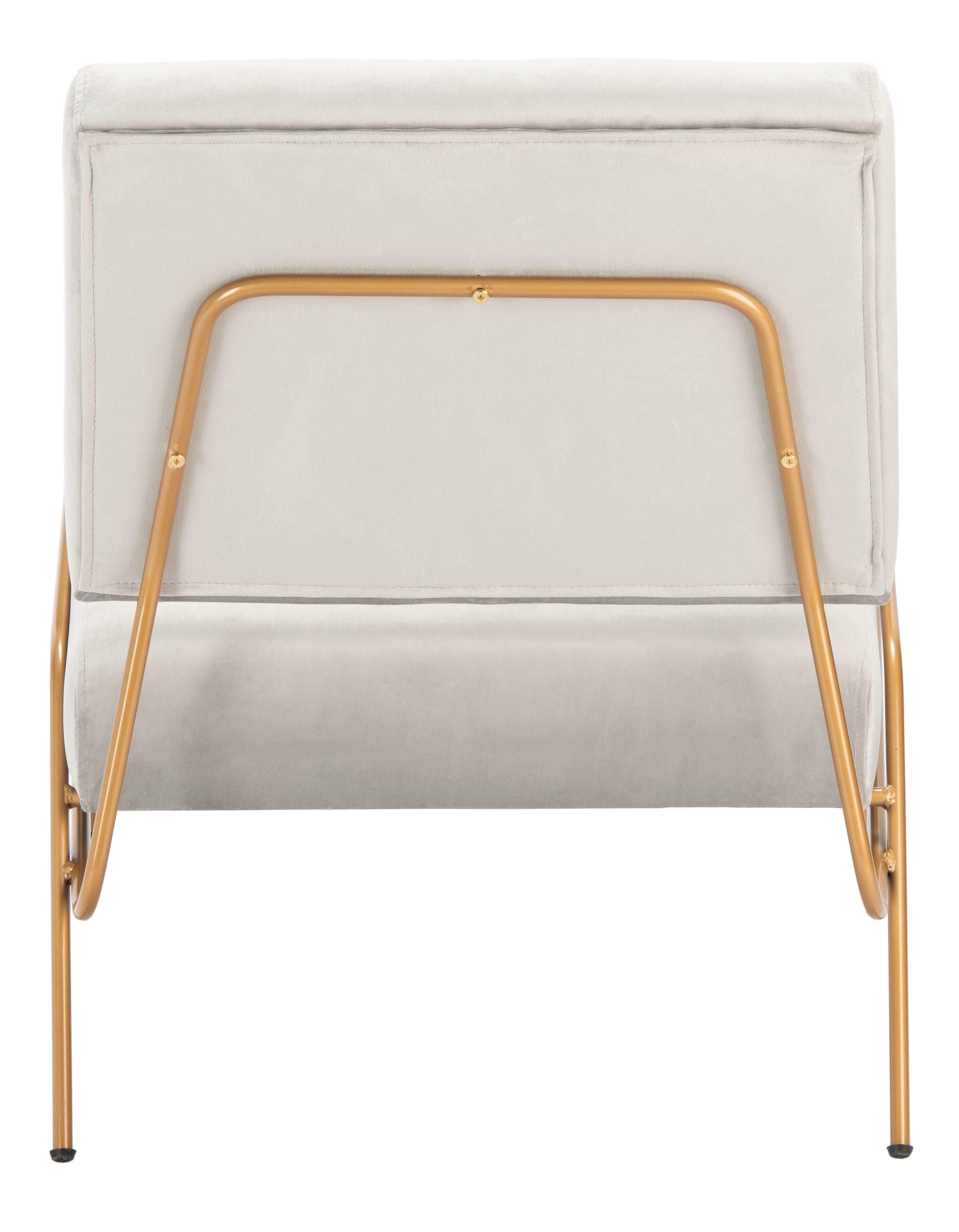 Romilly Velvet Accent Chair - ACH6203 - Grey/Gold - Safavieh