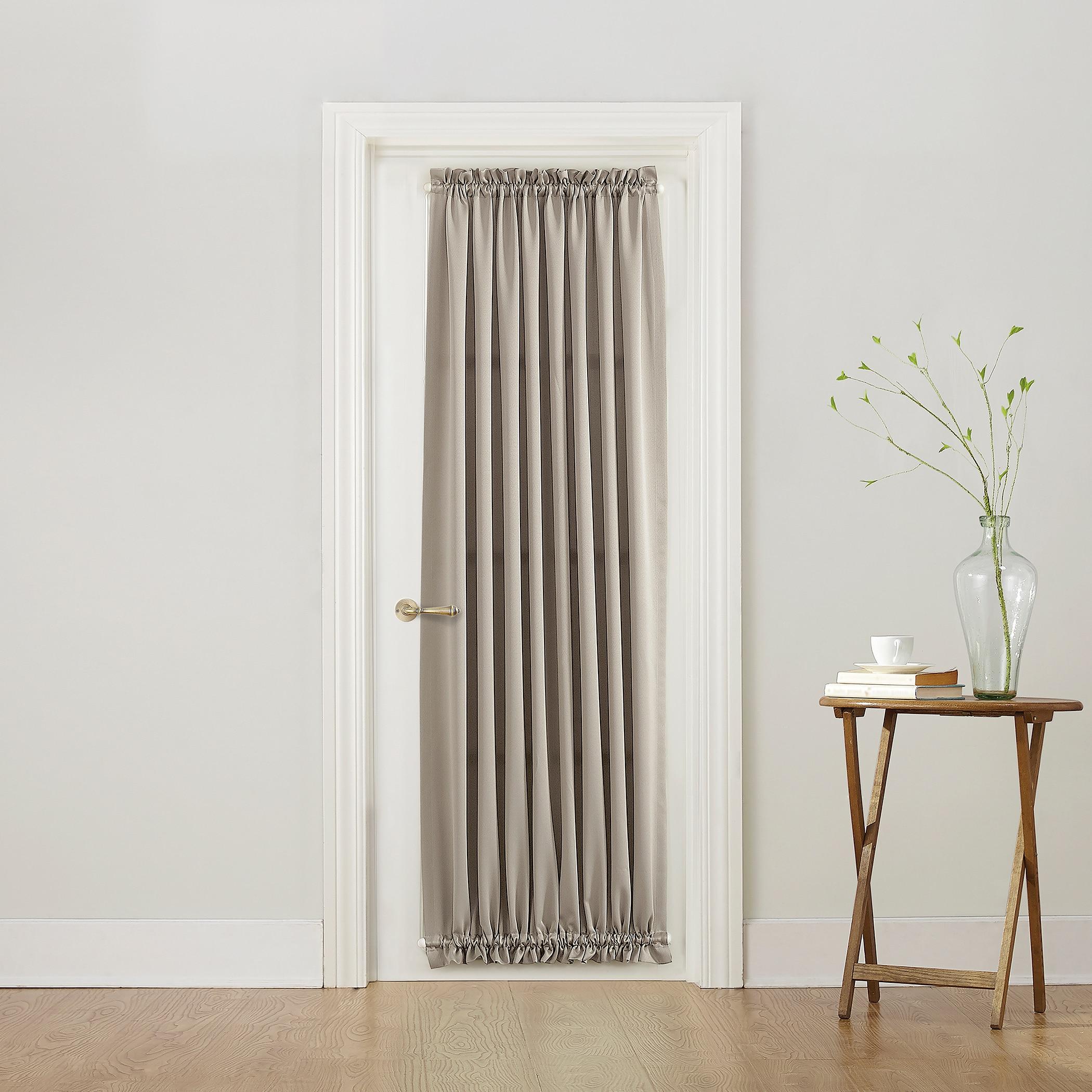 54"x72" Sun Zero Room Darkening Seymour Rod Pocket Door Curtain Panel Stone: Energy Efficient, Noise Reduction, Thermal Insulated