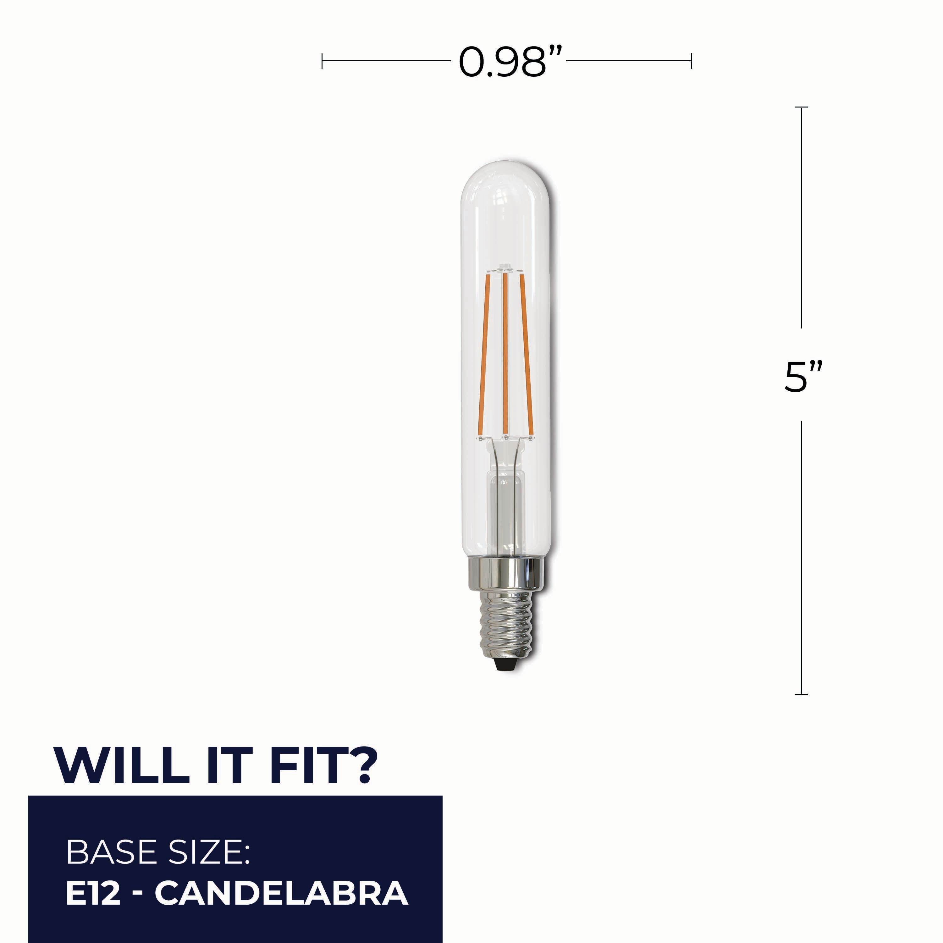 T8 LED Filament Bulb (Set of 4) - Clear Glass / E12 / 4.5Watt