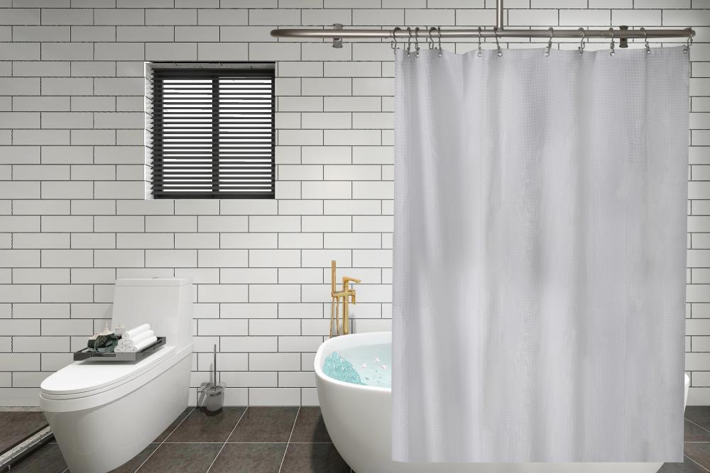 Utopia Alley Durable Rustproof Aluminium Crafted Shower Rod With Ceiling Support for Freestanding Tubs and Bathtubs, D Shape Curved Shower Rod, 60" Large Size by 25", Brushed Nickel