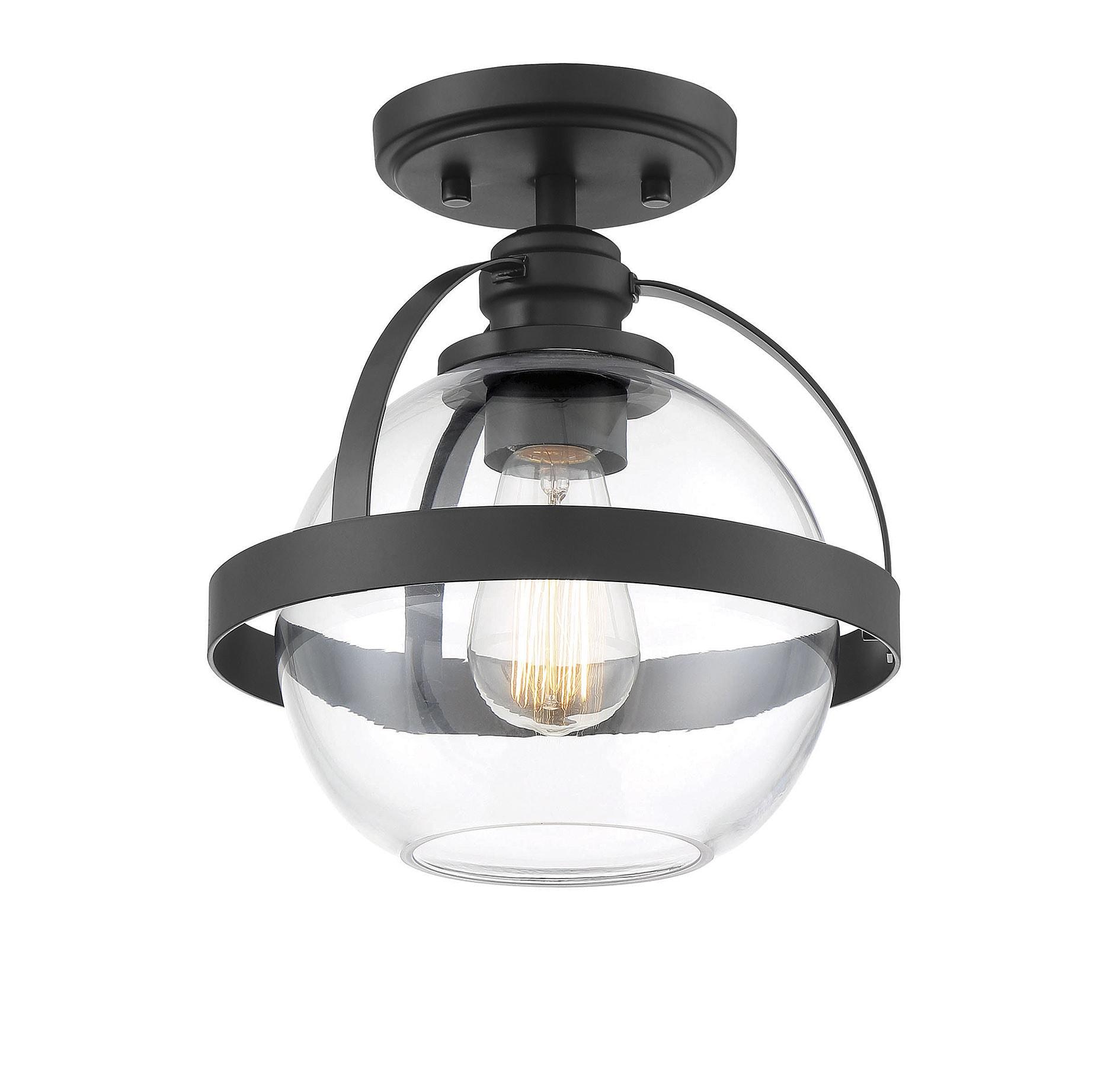 Savoy House Pendleton 1 - Light Semi-Flush Mount in  Matte Black