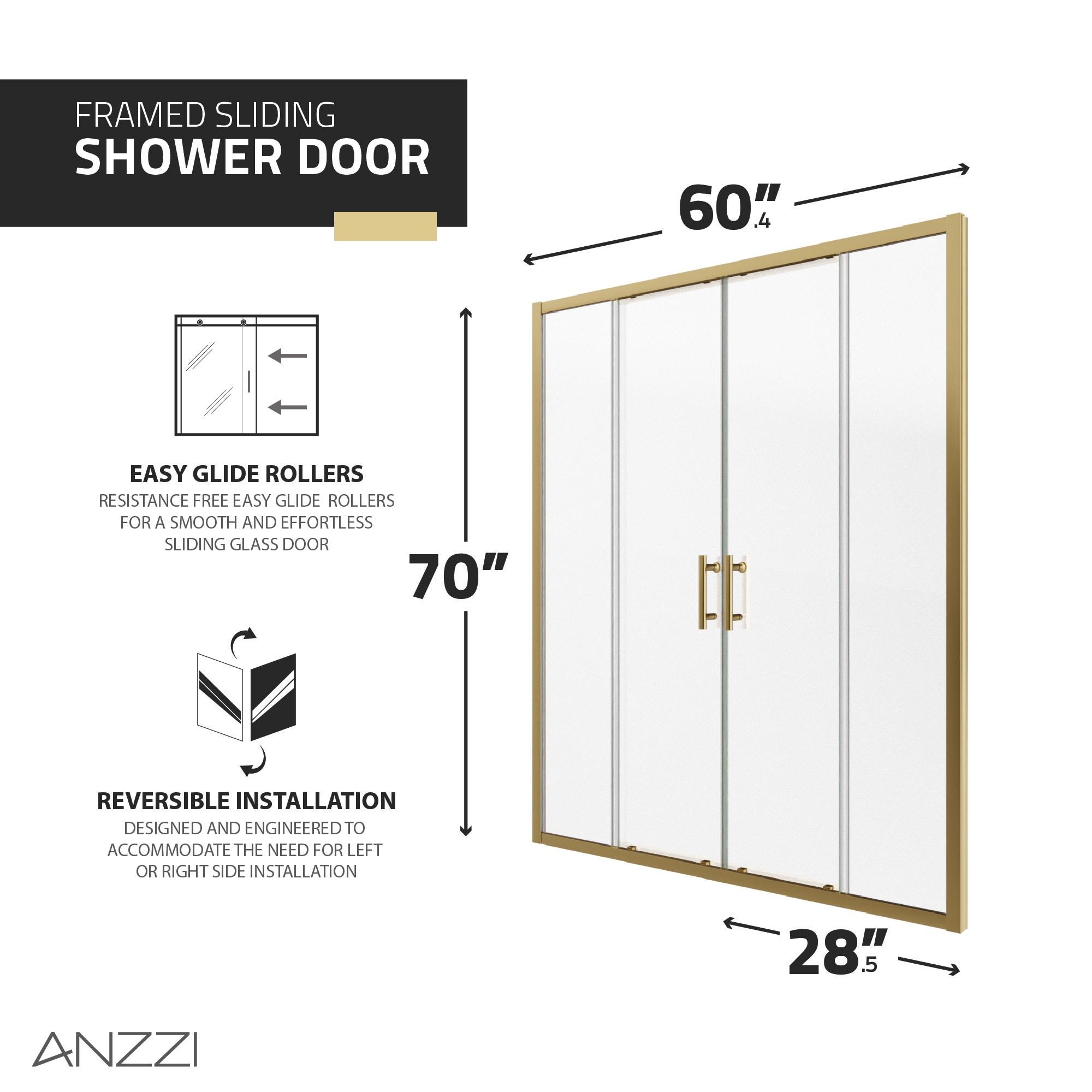 60" - 60.4" W x 70" H Framed Shower Door