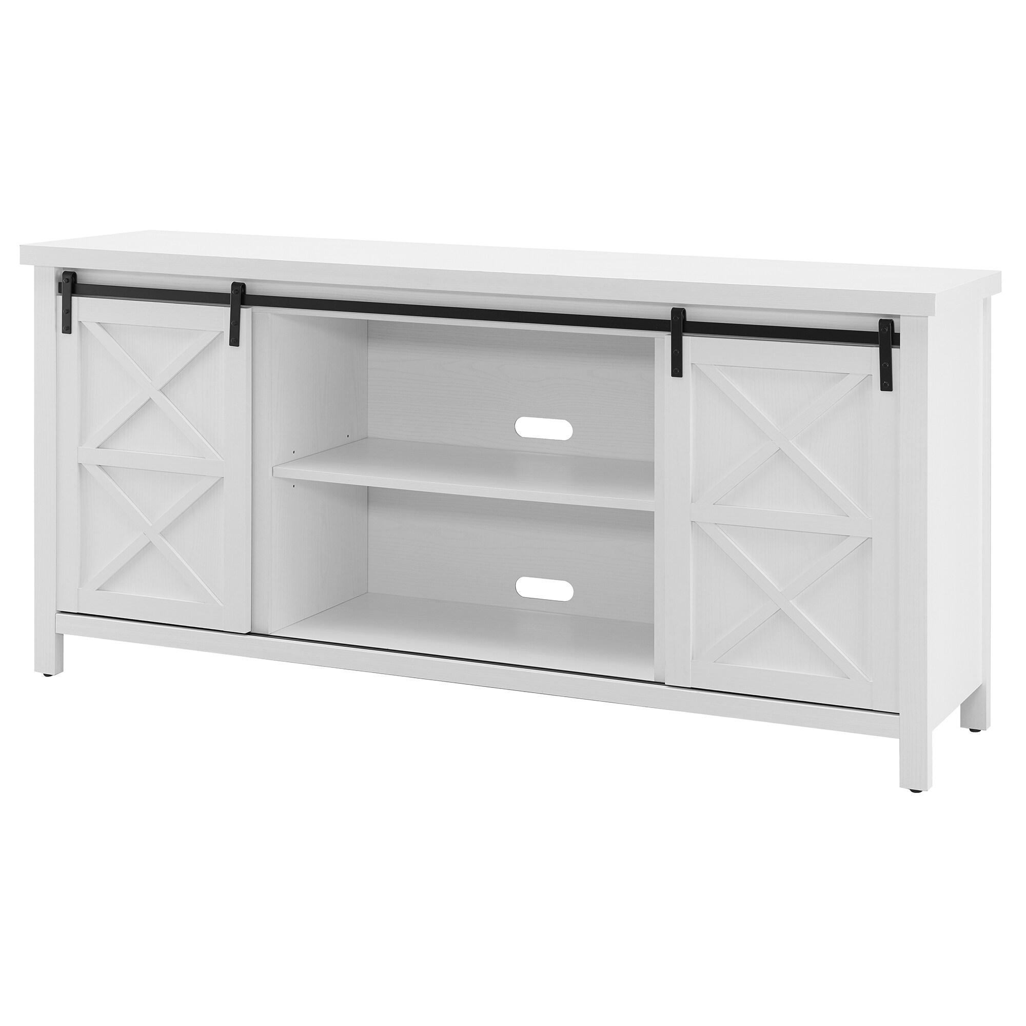 Evelyn&Zoe Elmwood Rectangular TV Stand for TV's up to 75", White