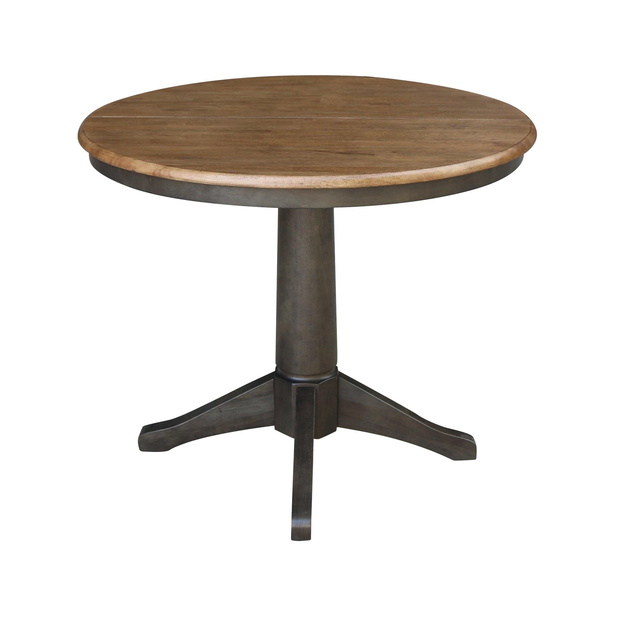 International Concepts 36" round top ped table with 12" leaf - 30.1"h - dining height