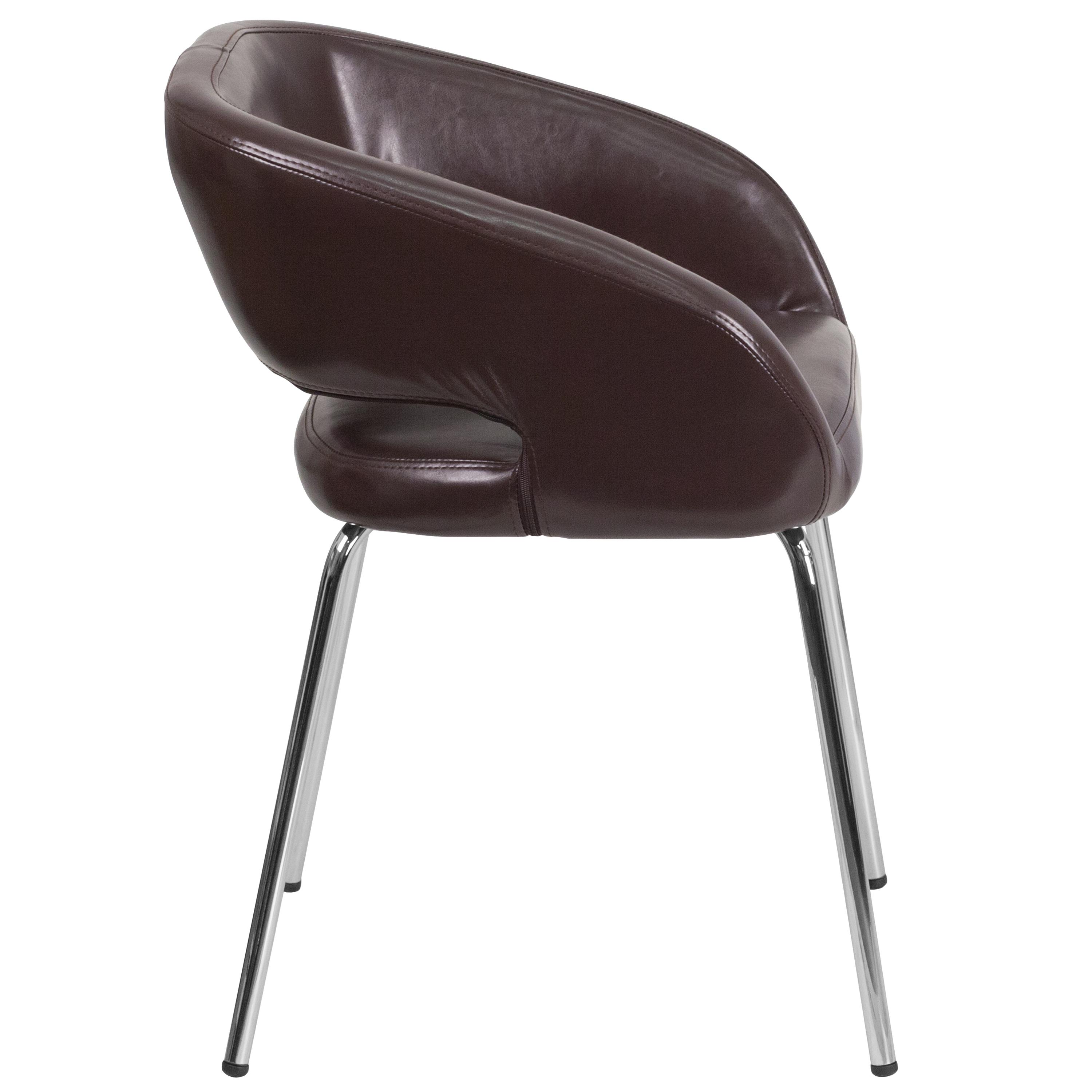 Flash Furniture Fusion Series Contemporary Brown LeatherSoft Side Reception Chair