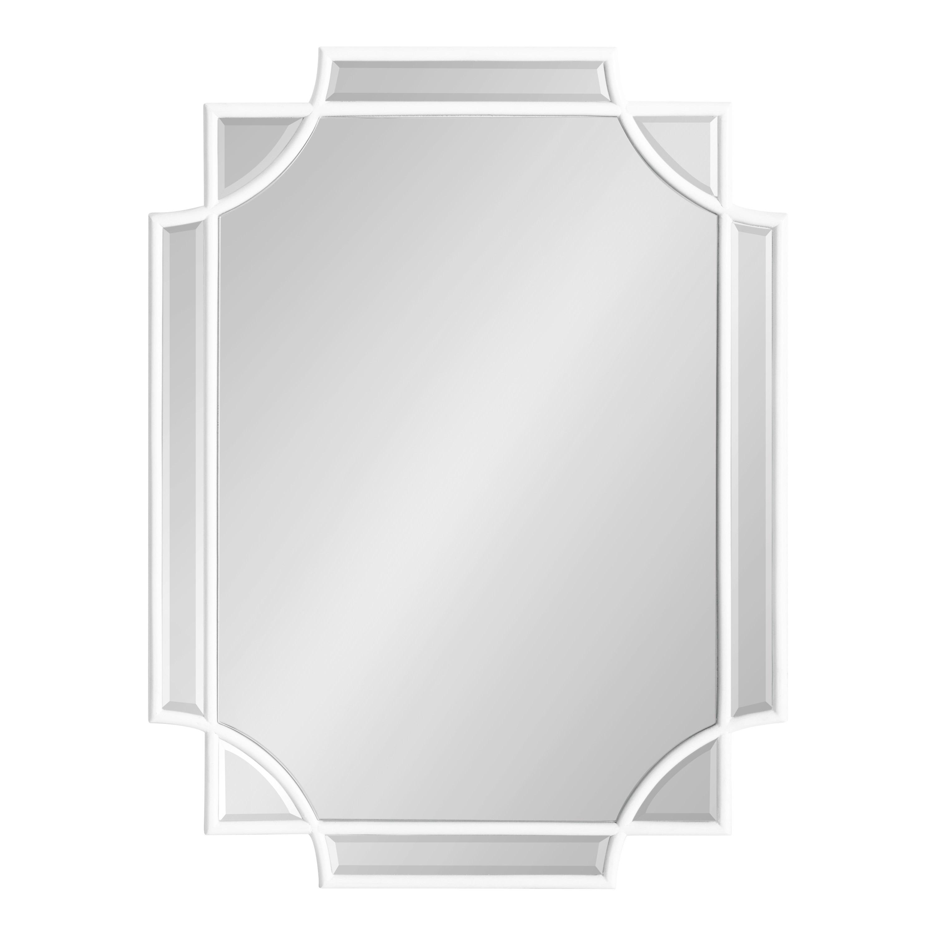 Kate & Laurel All Things Decor 18"x24" Minuette Scallop Wall Mirror White: Modern Rectangle, No Assembly Required