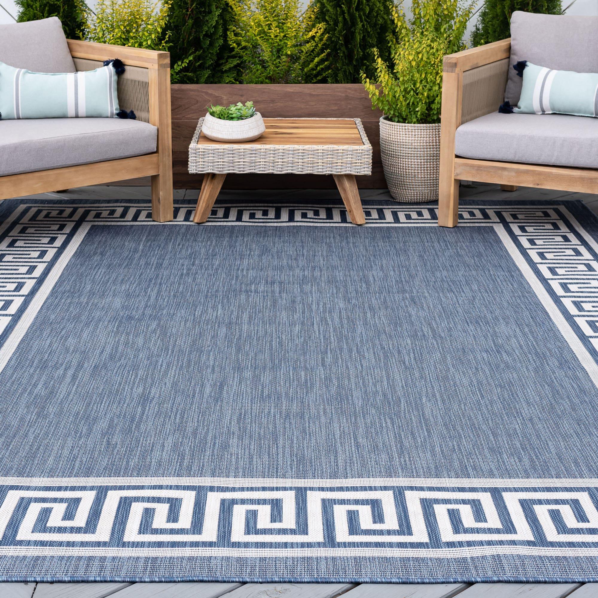 Tayse Eco Area Rug ECO1002 Transitional Blue Angled Baltic 5' 3" x 7' 3" Rectangle