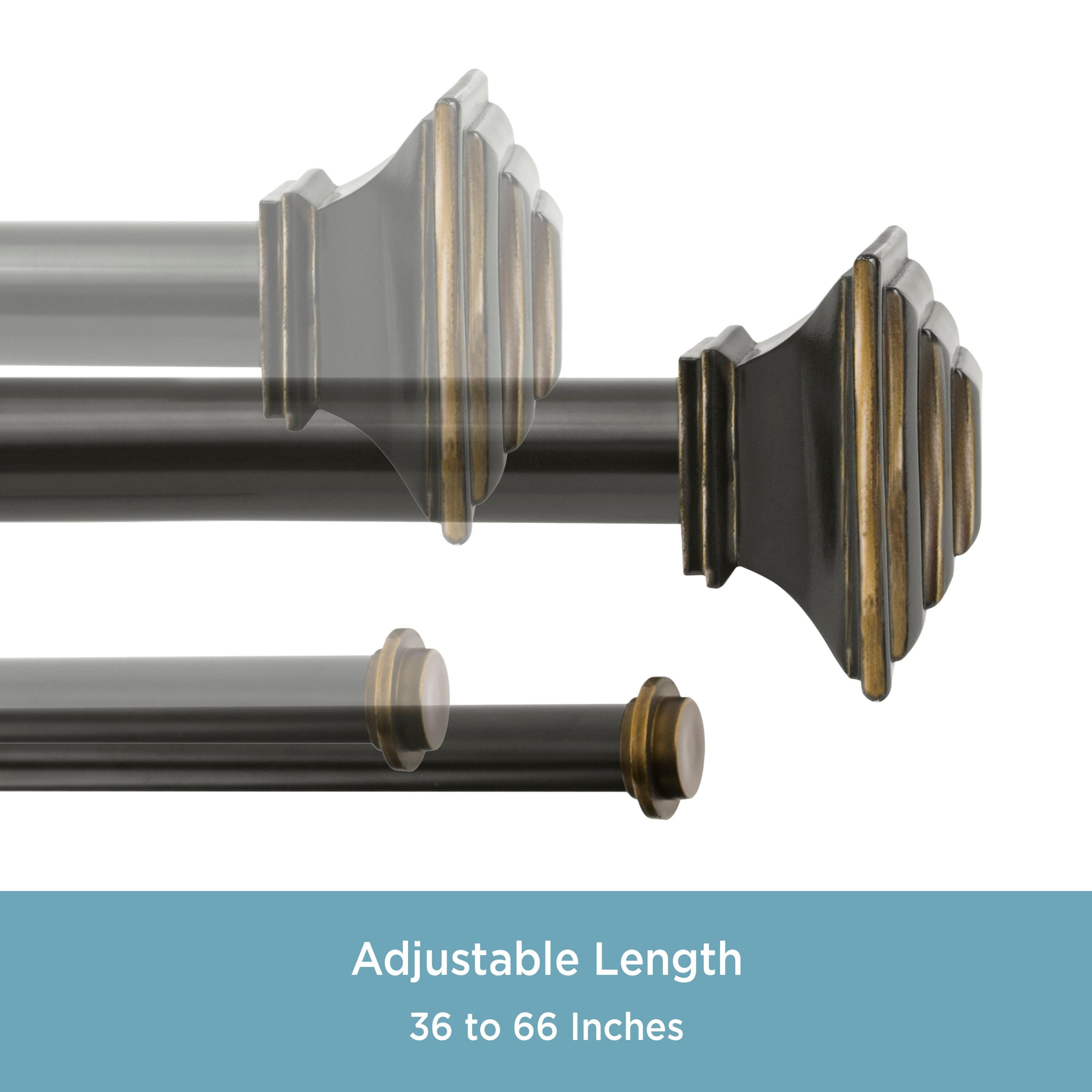 Mission Double 1" Steel Adjustable Double Curtain Rod