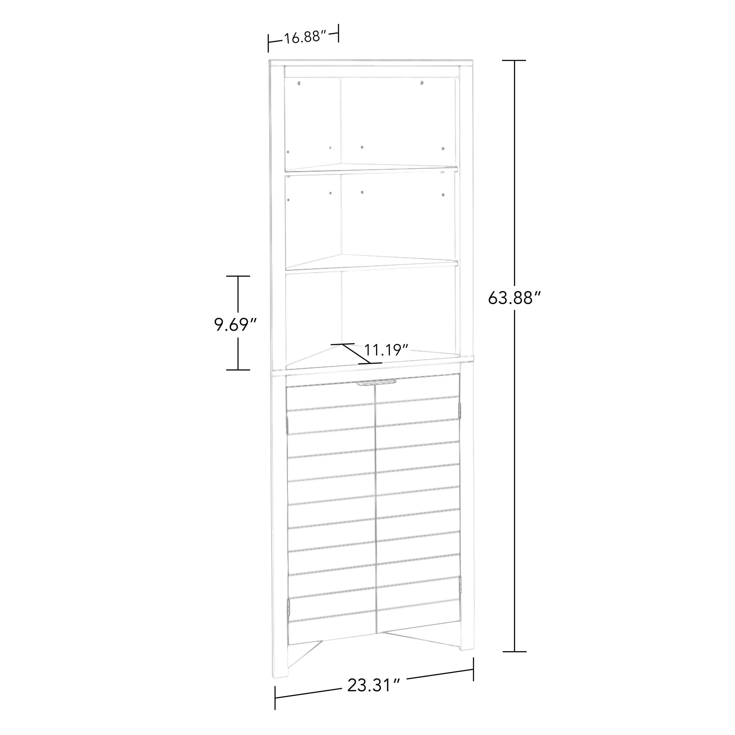 RiverRidge Madison Tall Corner Bathroom Storage Cabinet with Open Shelves