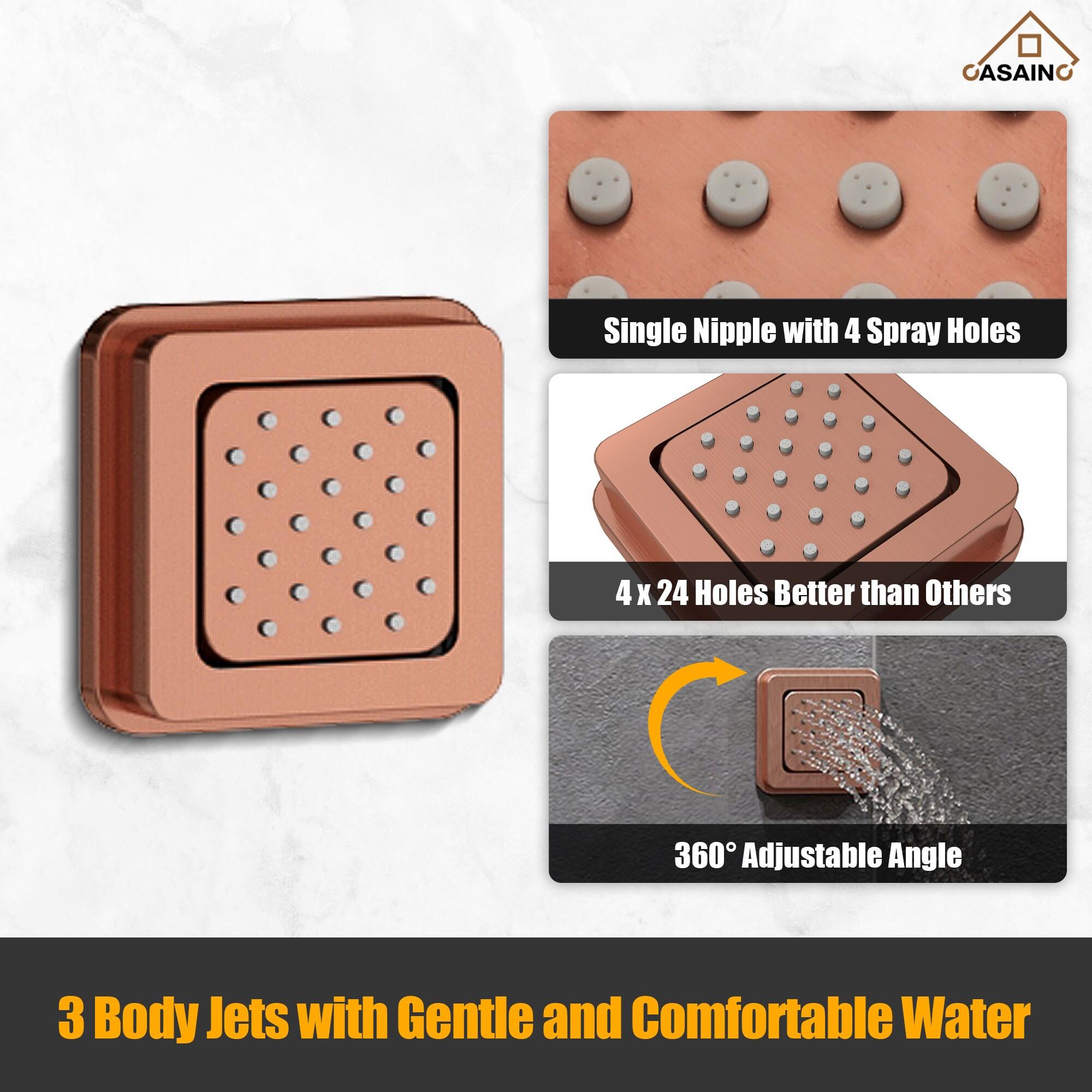 Thermostatic Complete Rainfall Shower System with Rough in-Valve and Body Spray