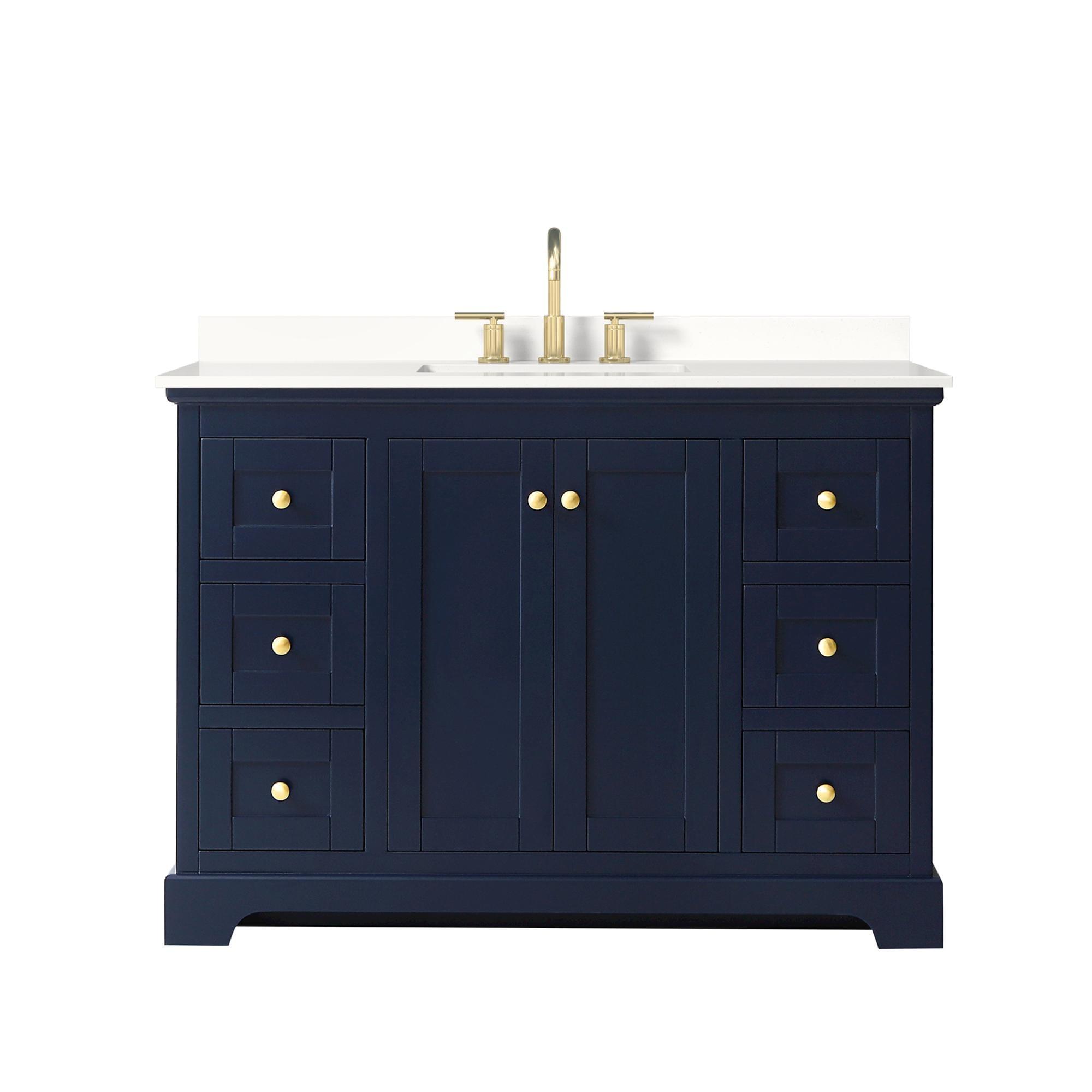 Wyndham Collection Avery 48'' Single Bathroom Vanity with Quartz Top