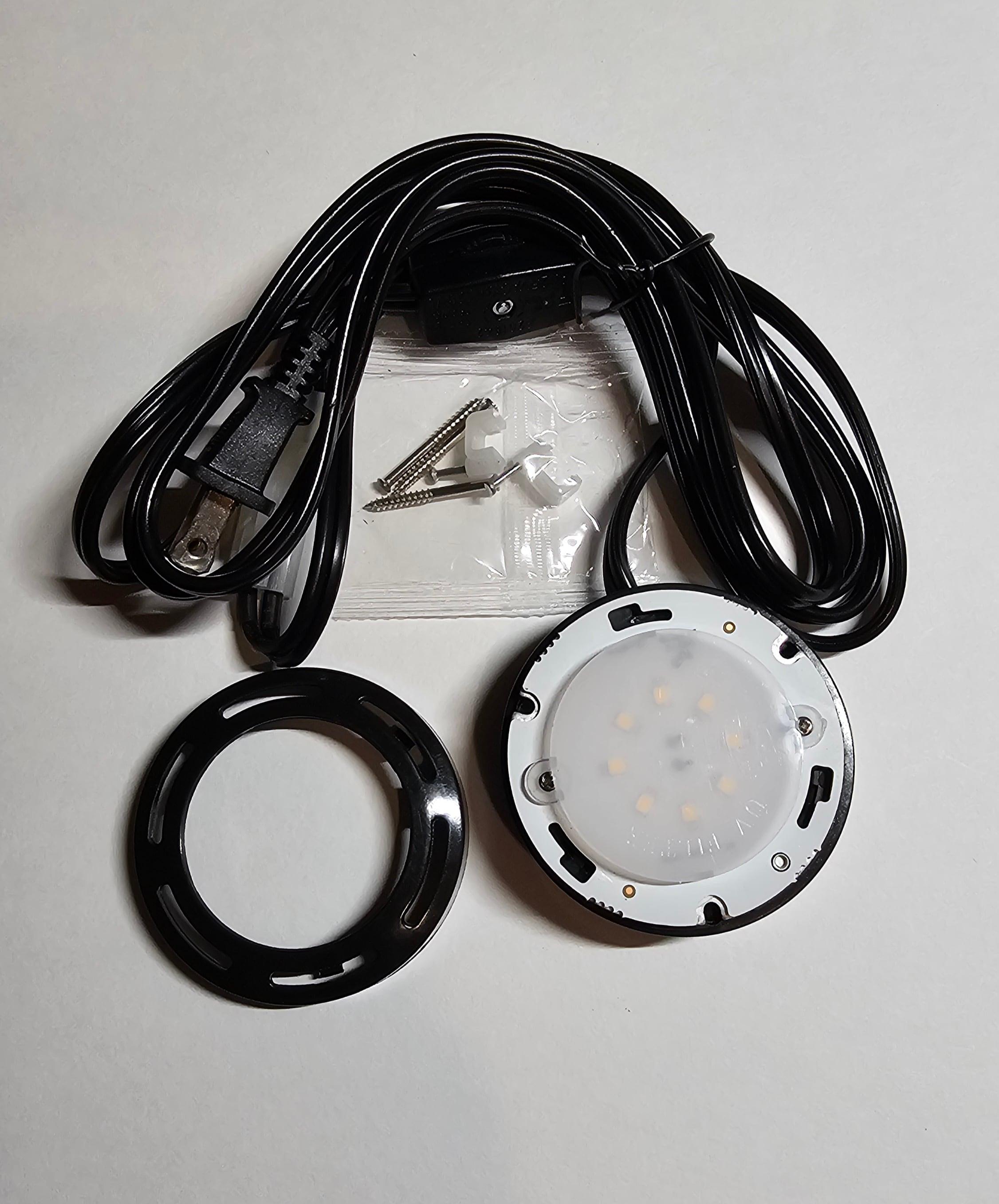 Single LED Under Cabinet Puck Light Accent Kit 120 Volts (Black)