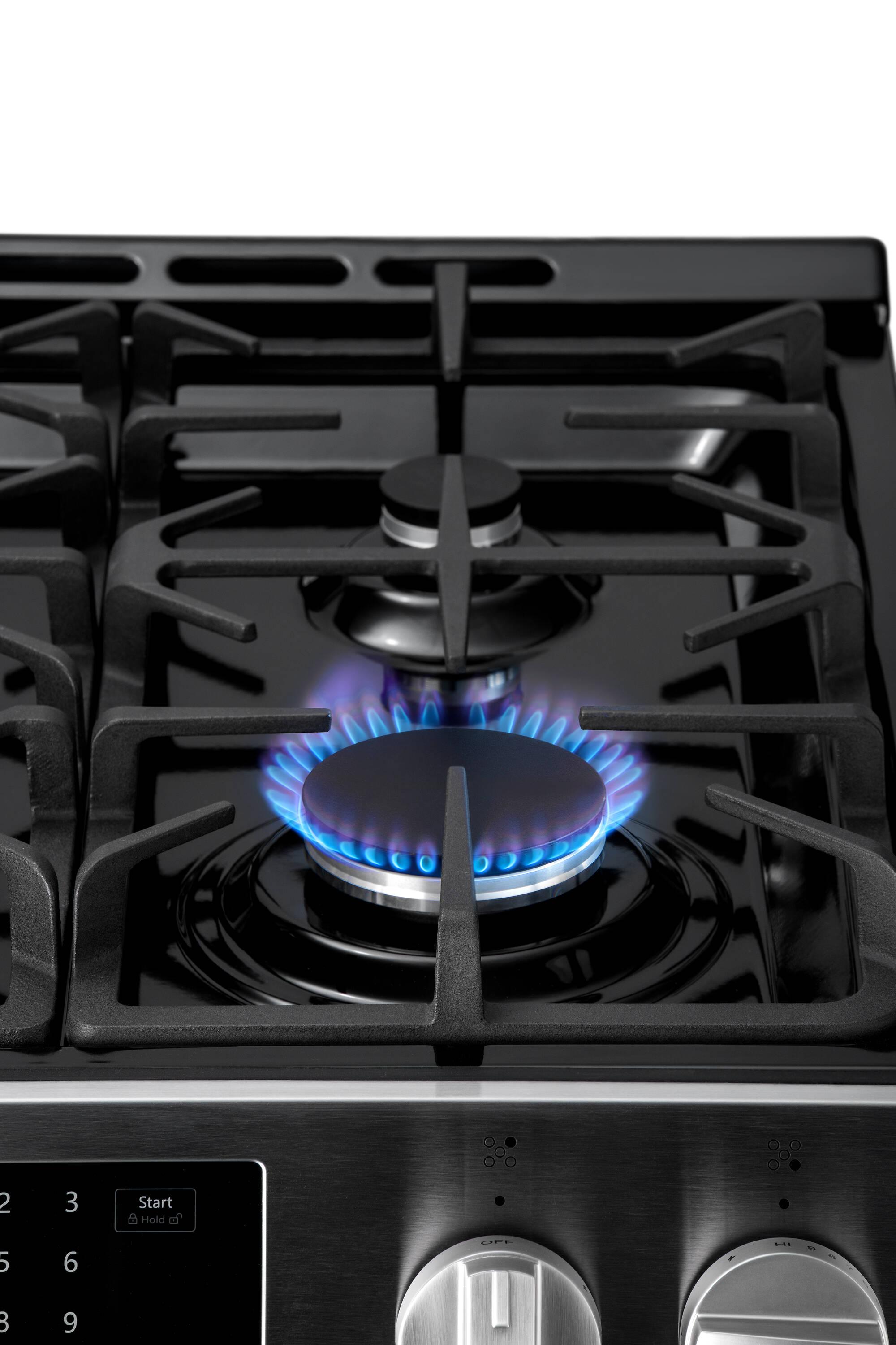Kenmore 5.6 cu. ft. Front-Control Gas Range with 5 Burners and Hidden Bake Stainless Steel