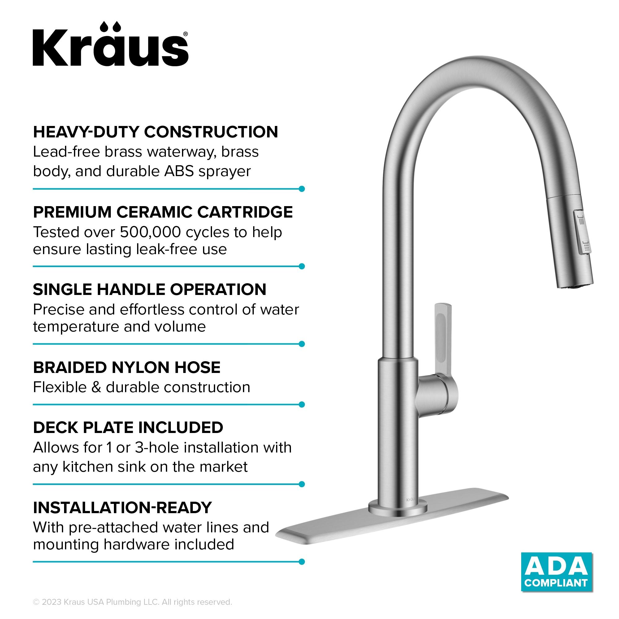 KRAUS Oletto Single Handle Pull Down Kitchen Faucet