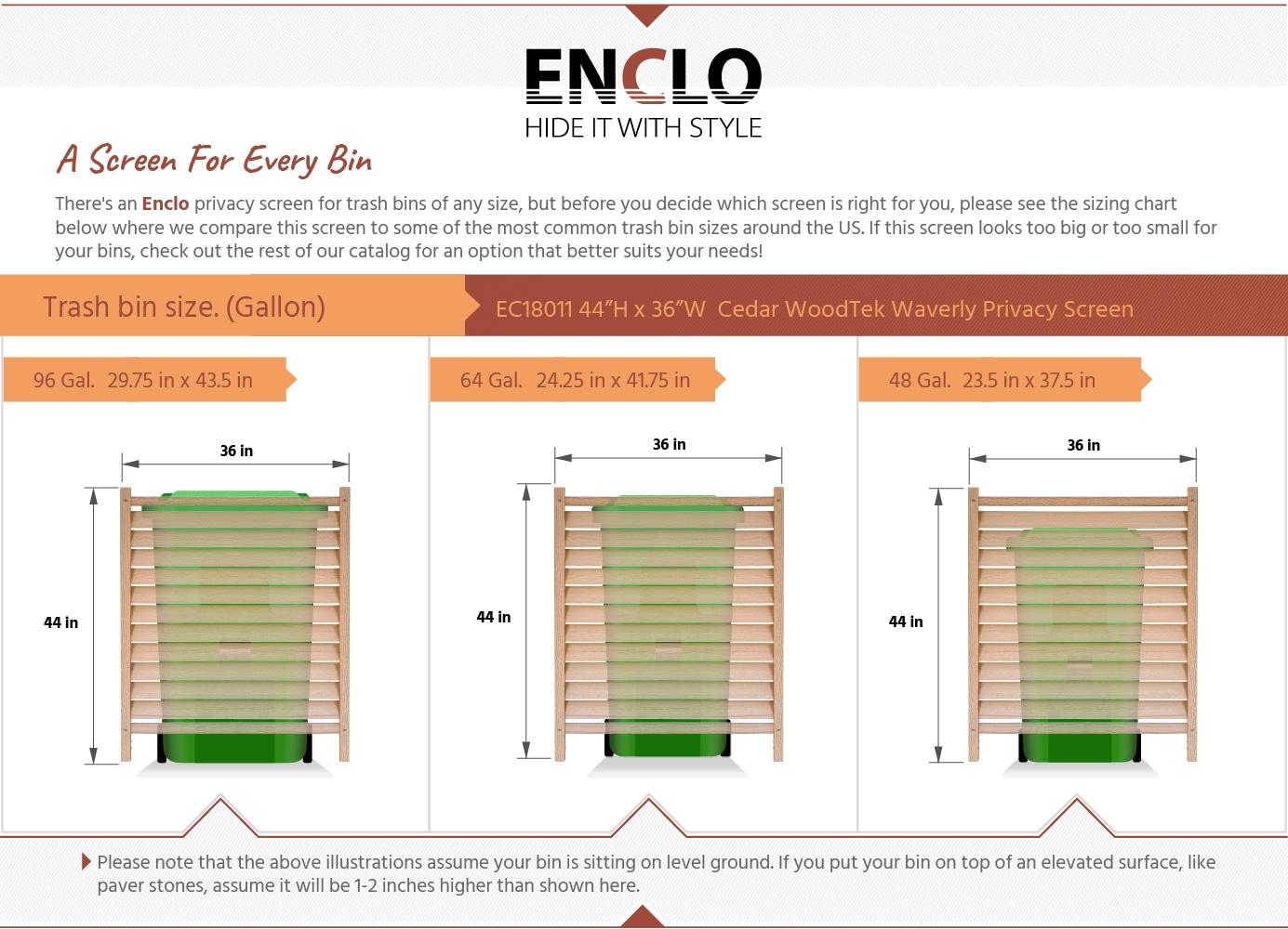 Enclo 44in H x 36in W (2 Panels) No Dig Enclo Waverly Vinyl Privacy Screen, Outdoor Privacy Screen Panels, Trash Can Enclosure, Air Conditioner & Pool Equipment Enclosure
