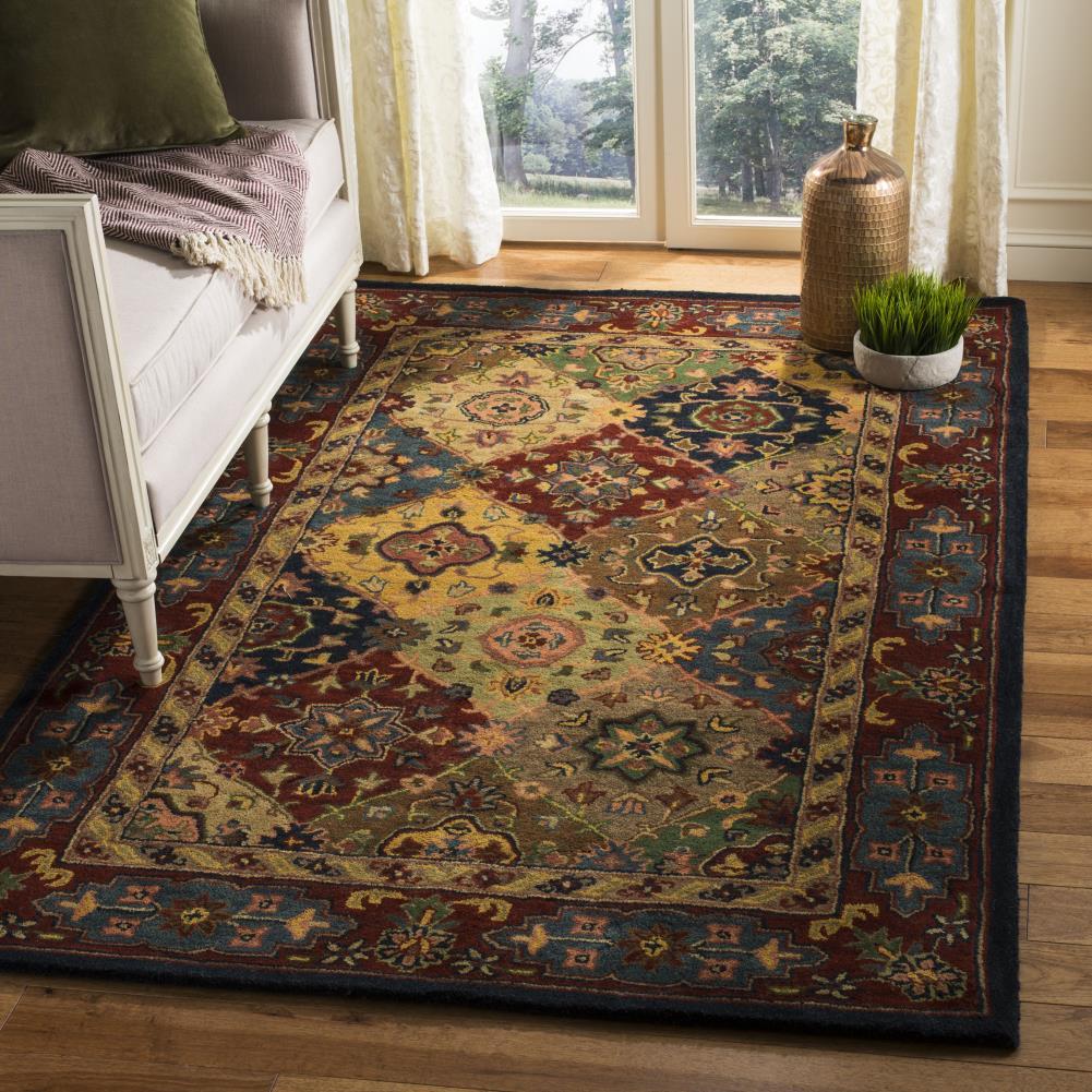 Heritage HG926 Hand Tufted Area Rug - Red/Multi - 6'x6' - Safavieh.
