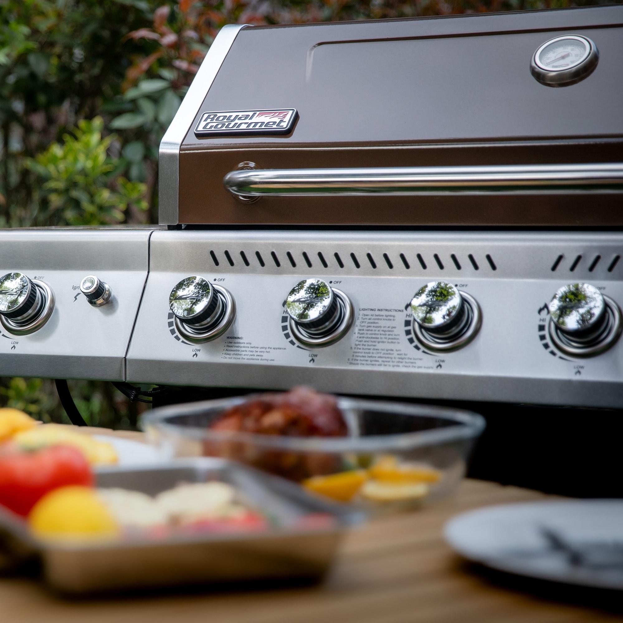 Royal Gourmet 6 - Burner Freestanding Liquid Propane 74000 BTU Gas Grill with Cabinet