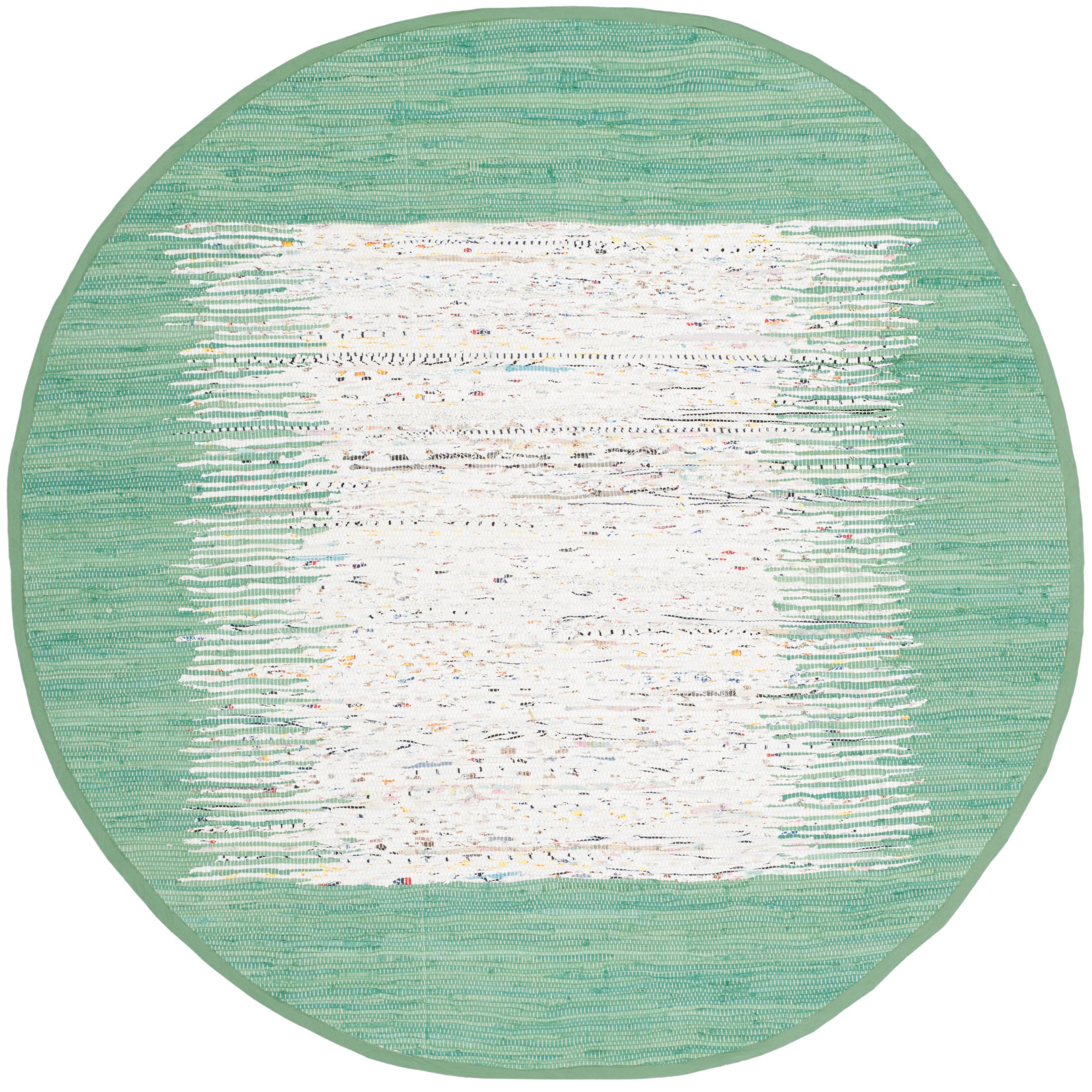 Montauk MTK711 Hand Woven Area Rug - Ivory/Sea Green - 4' round - Safavieh.